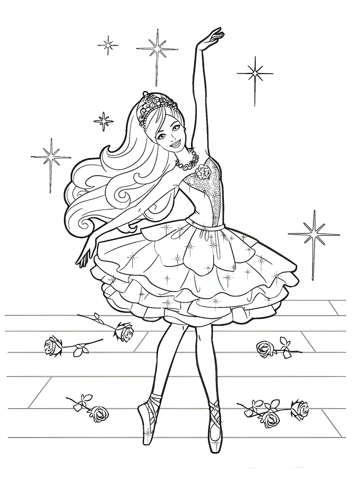 desenho da barbie bailarina para colorir