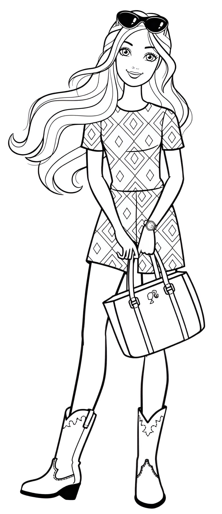 desenho da barbie fashion para colorir