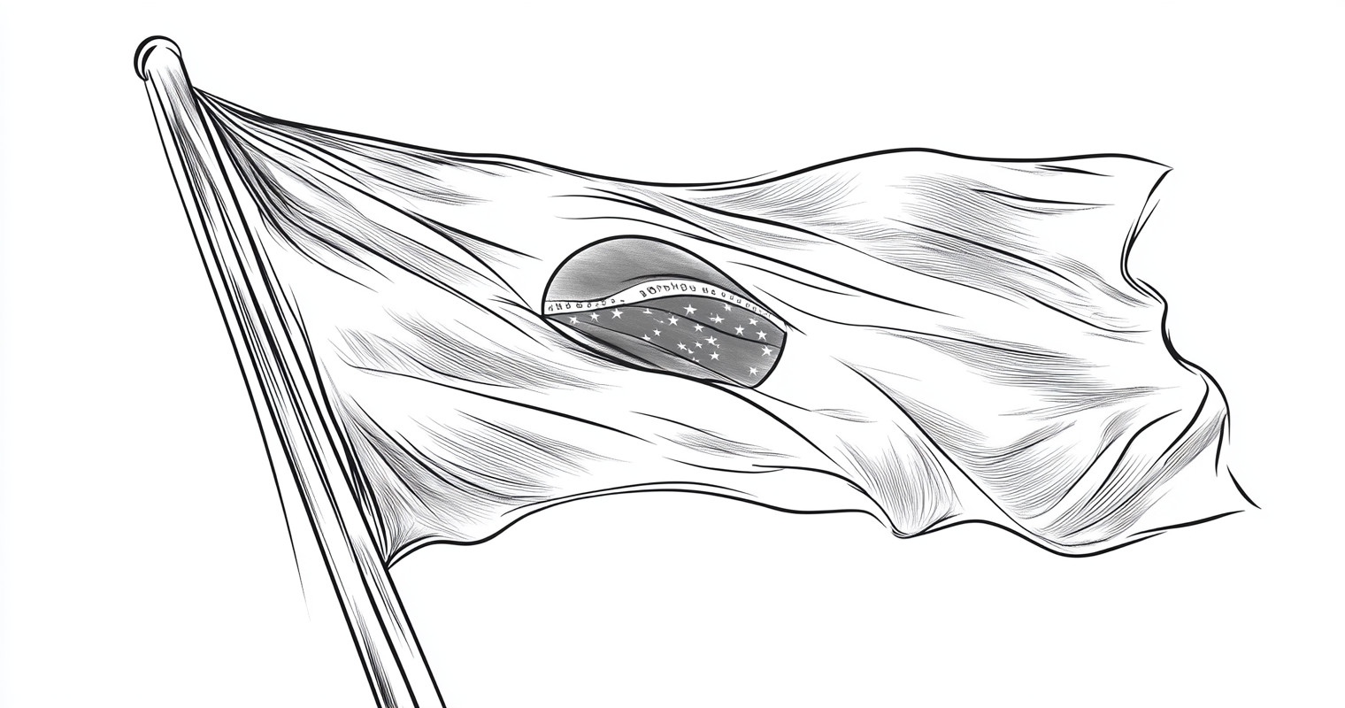 desenho do bandeira do brasil para colorir simple black and white without color695 3