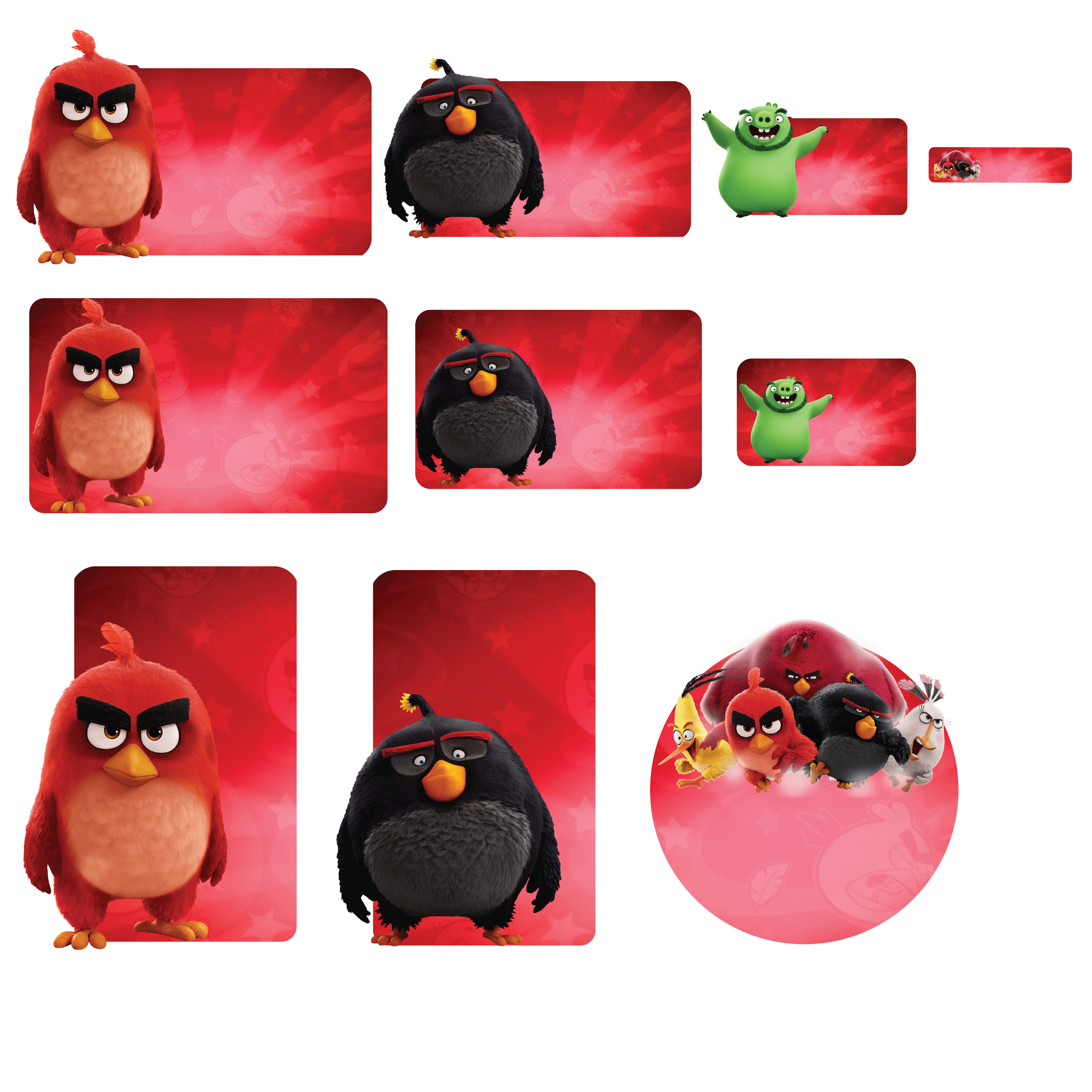 Etiqueta Escolar Angry Birds para imprimir