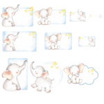 etiquetas Etiqueta Escolar Elefantinho para imprimir