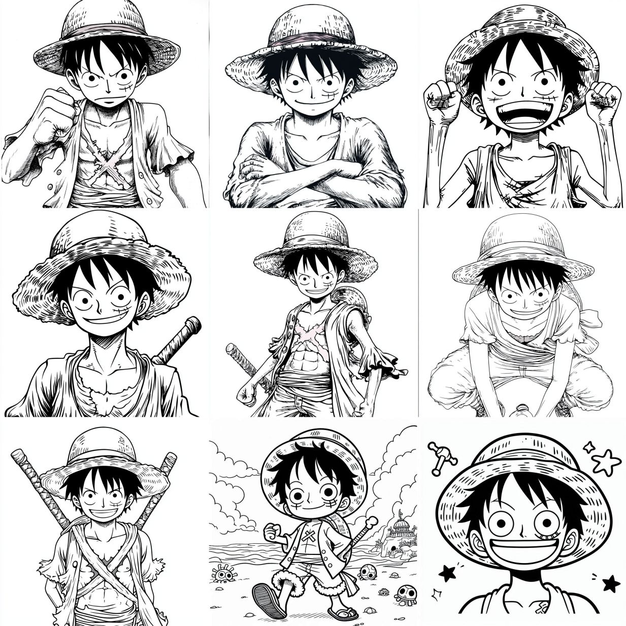 Luffy para colorir