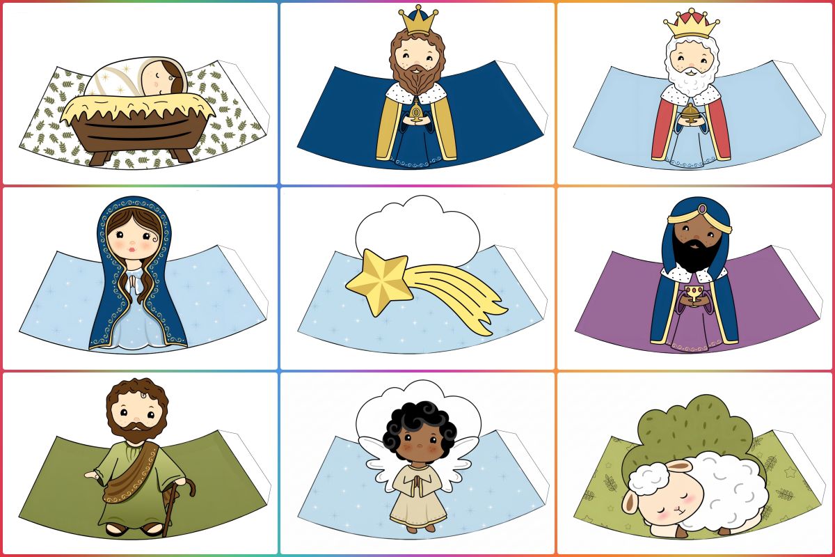 Presépio para imprimir e colorir