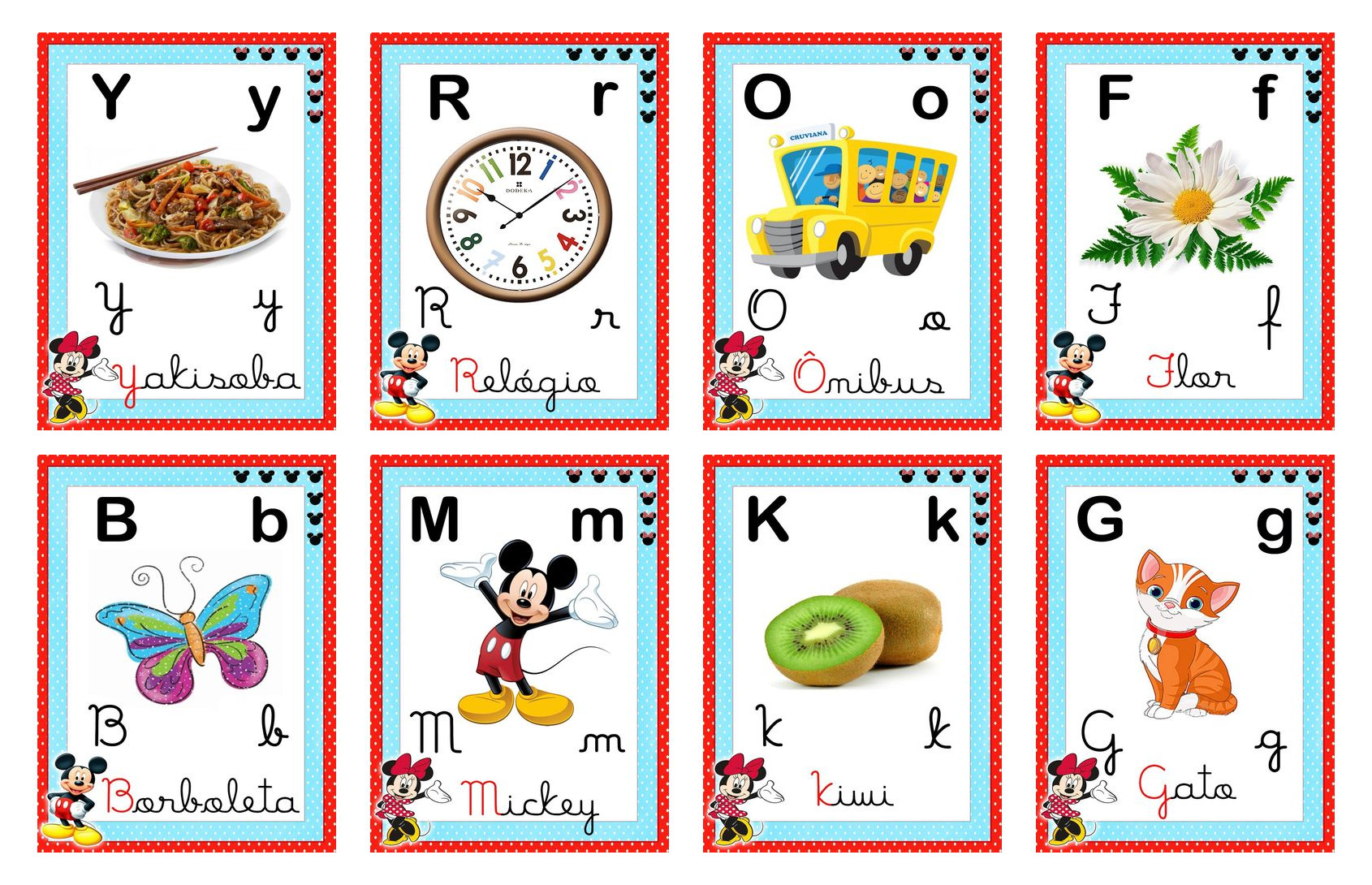 Alfabeto 4 Letras Ilustrado Mickey e Minnie para Imprimir - Capa
