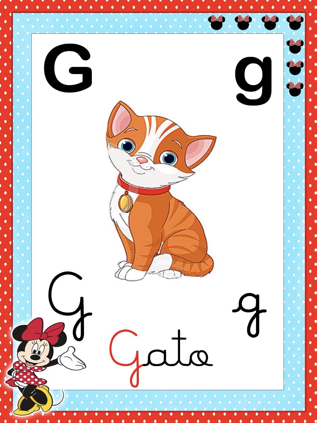 Letra 7 - Alfabeto 4 Letras Ilustrado Mickey e Minnie para Imprimir para imprimir