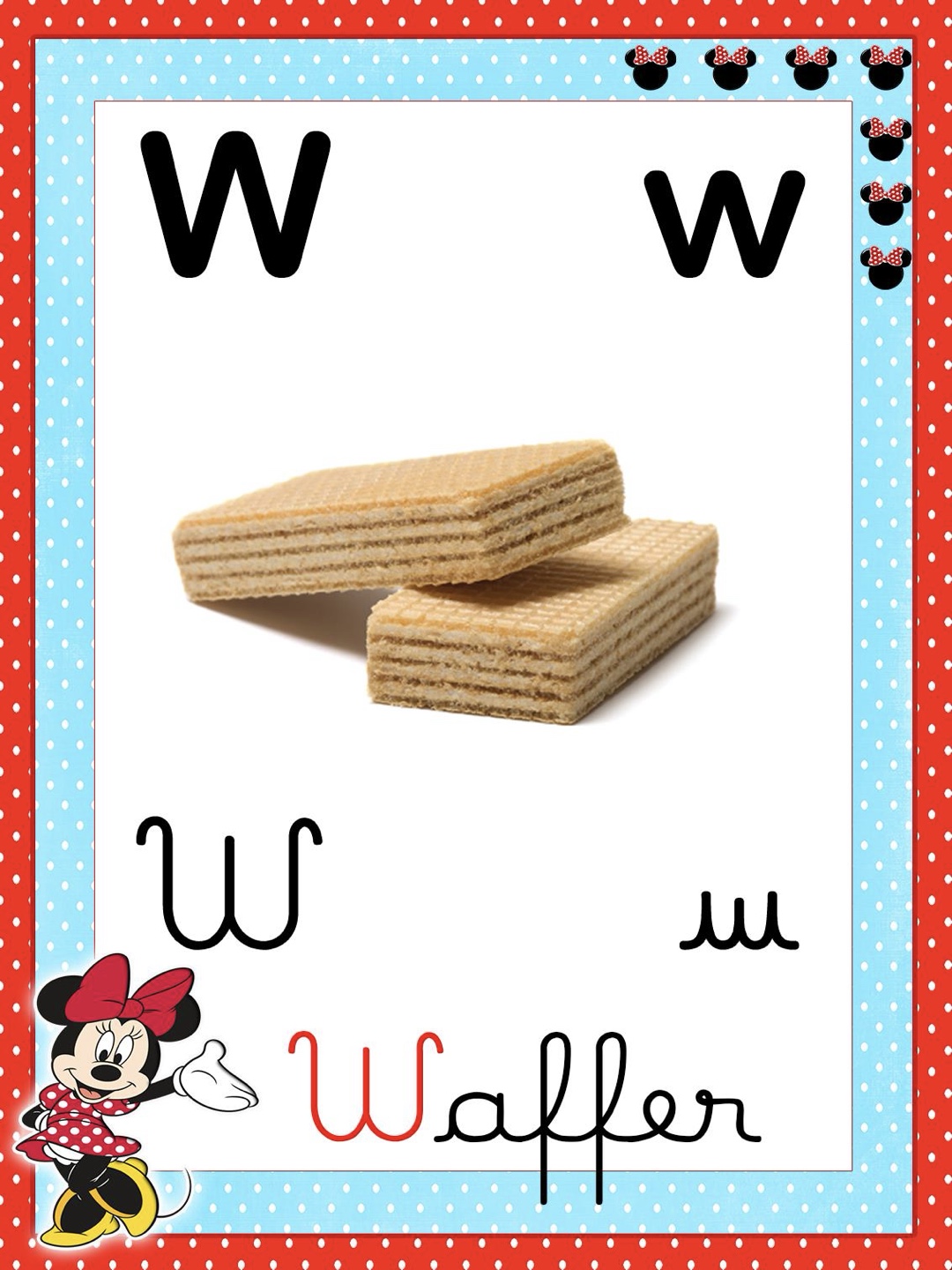 Letra 23 - Alfabeto 4 Letras Ilustrado Mickey e Minnie para Imprimir para imprimir