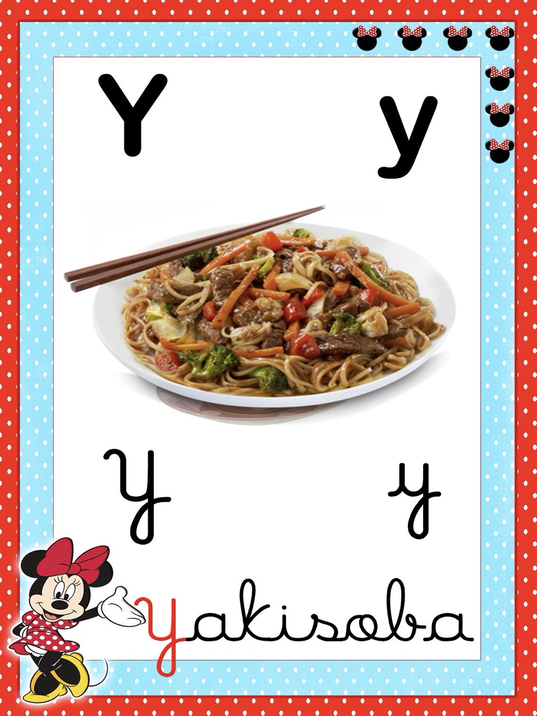 Letra 25 - Alfabeto 4 Letras Ilustrado Mickey e Minnie para Imprimir para imprimir