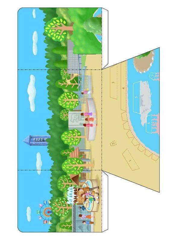 Molde 4 - Peças para montar maquete de cidade para imprimir e recortar