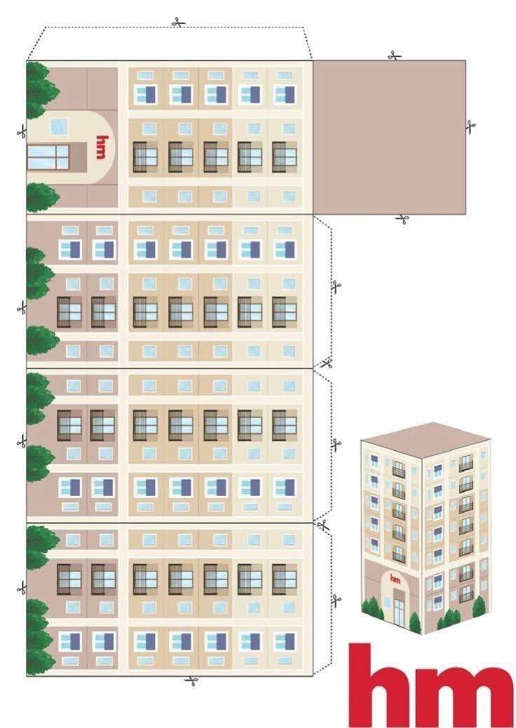 Molde 9 - Peças para montar maquete de cidade para imprimir e recortar