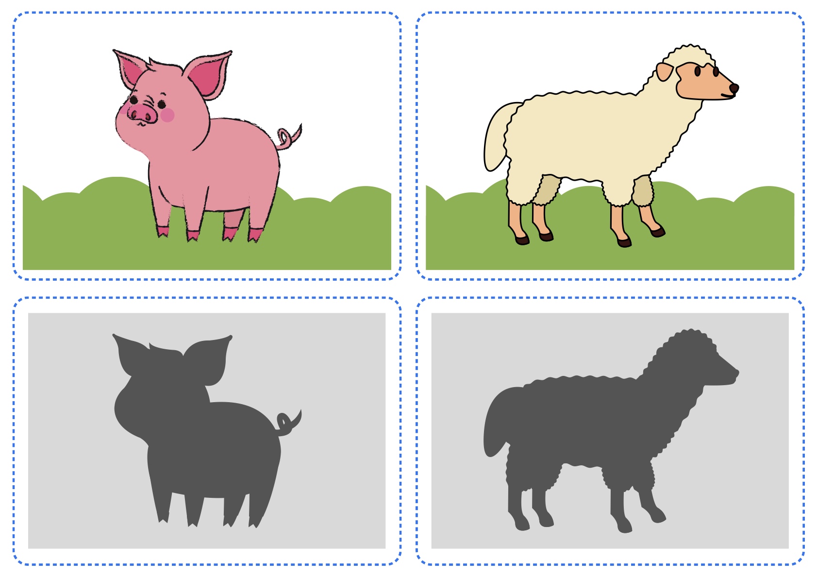 Atividade 2 - Atividades Ligue a Figura à Sombra dos Animais para Imprimir para imprimir