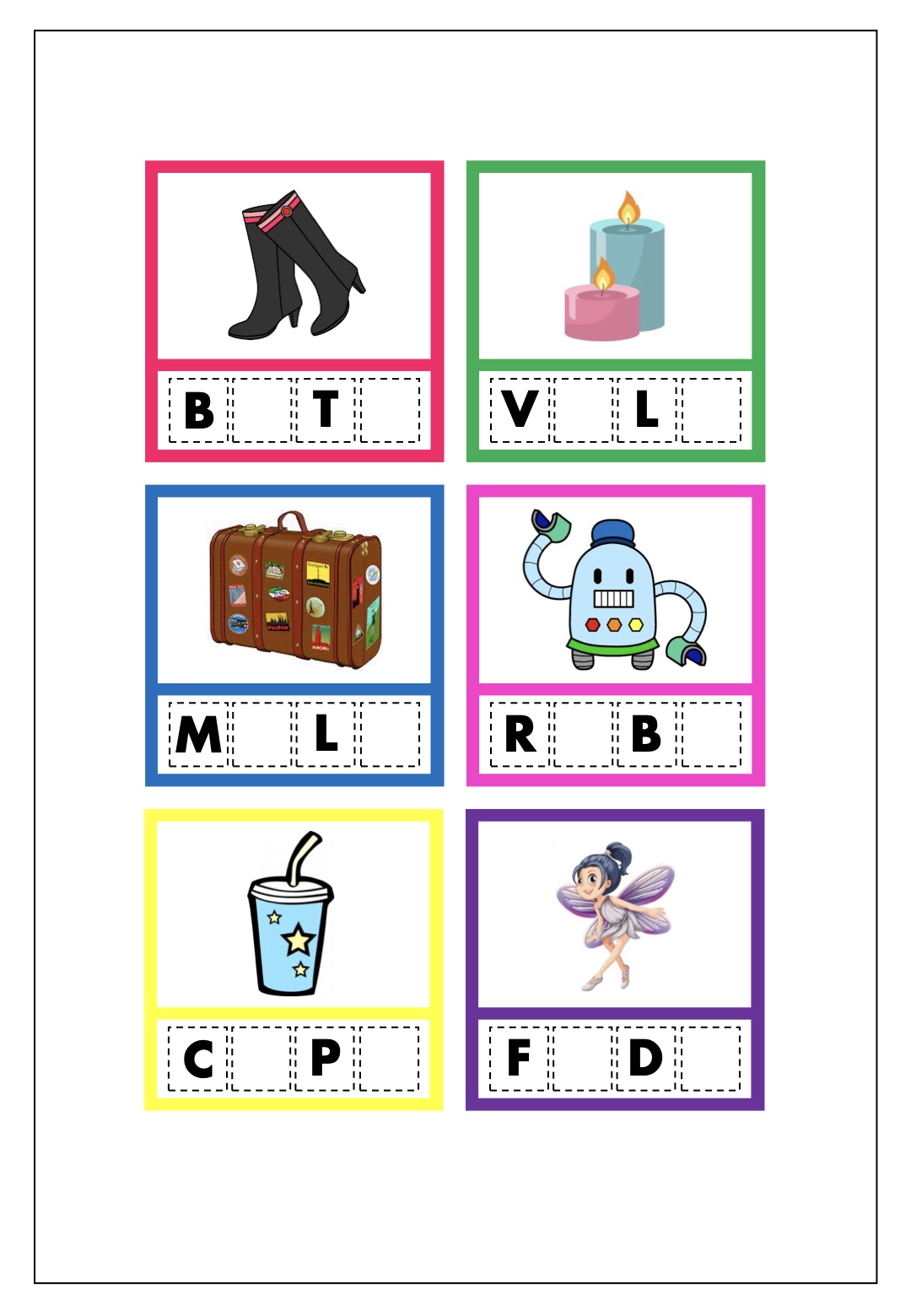 Atividade 2 - Atividades de Complete com as Vogais para Educação Infantil para Imprimir para imprimir