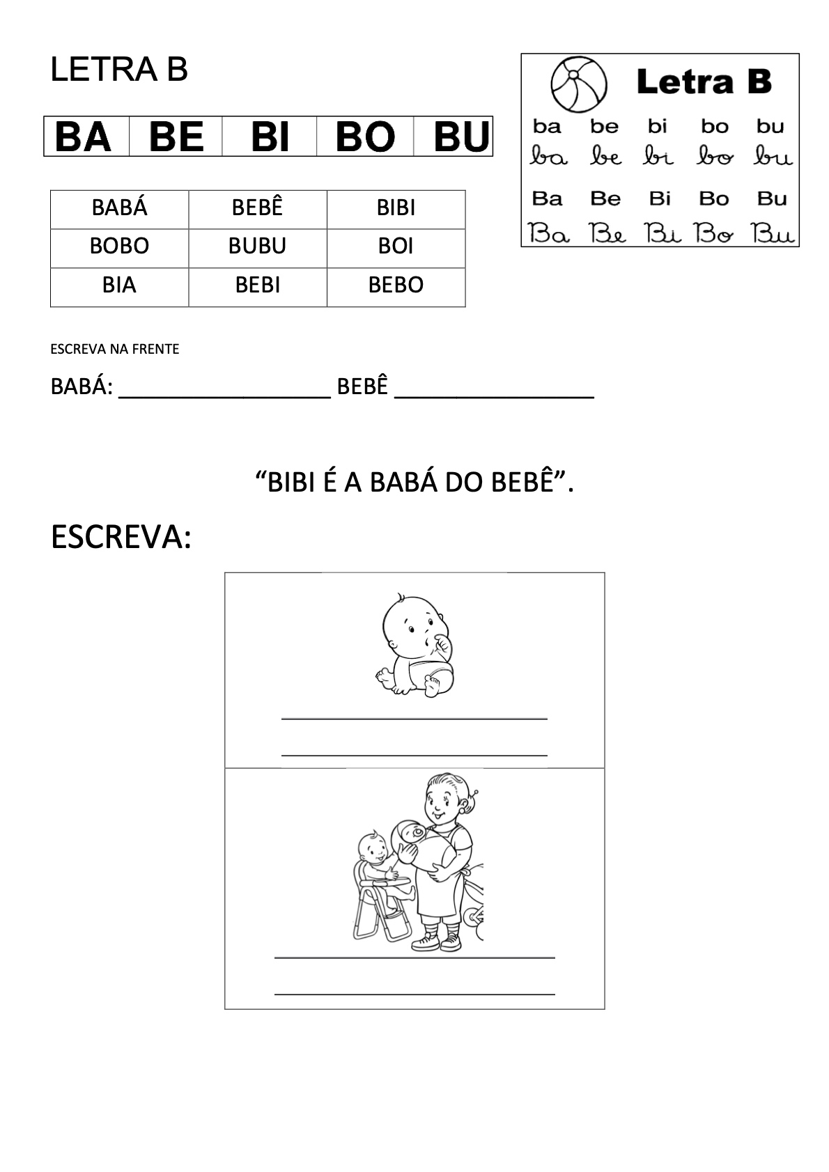 Atividade 2 - Atividades de Alfabetização Infantil para Imprimir – Caderno 4 para imprimir