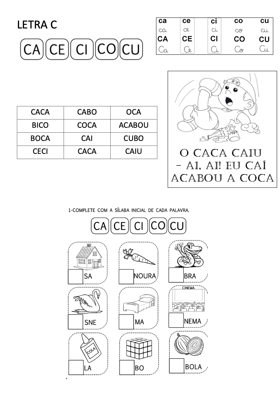 Atividade 3 - Atividades de Alfabetização Infantil para Imprimir – Caderno 4 para imprimir