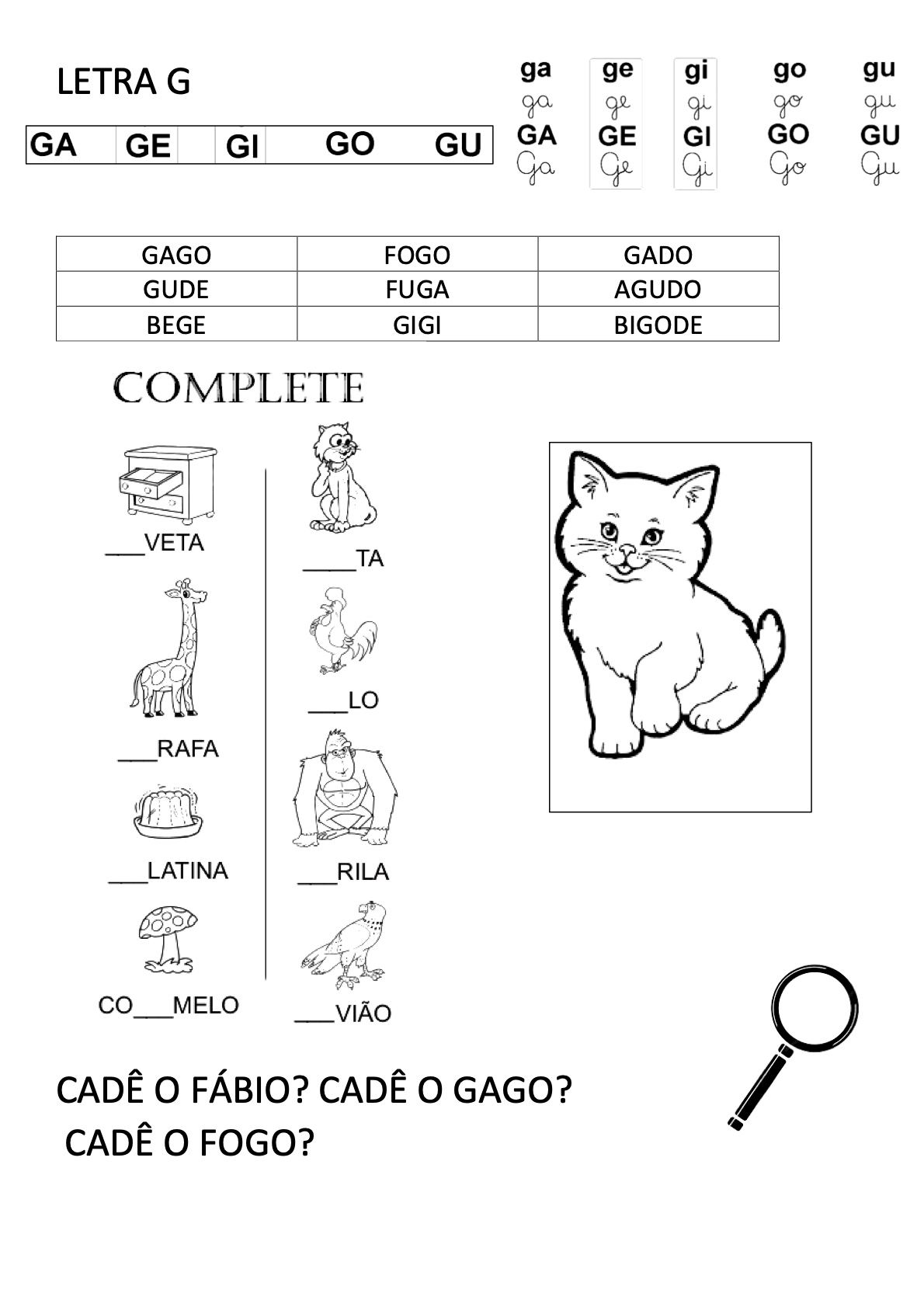 Atividade 9 - Atividades de Alfabetização Infantil para Imprimir – Caderno 4 para imprimir