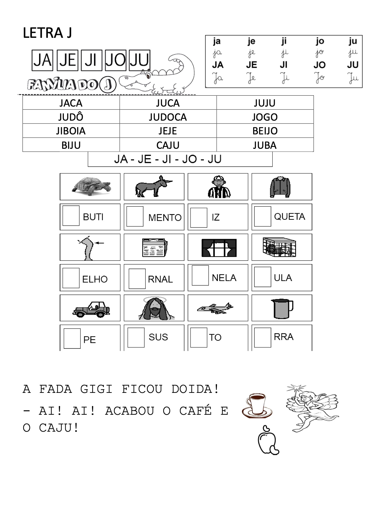Atividade 12 - Atividades de Alfabetização Infantil para Imprimir – Caderno 4 para imprimir