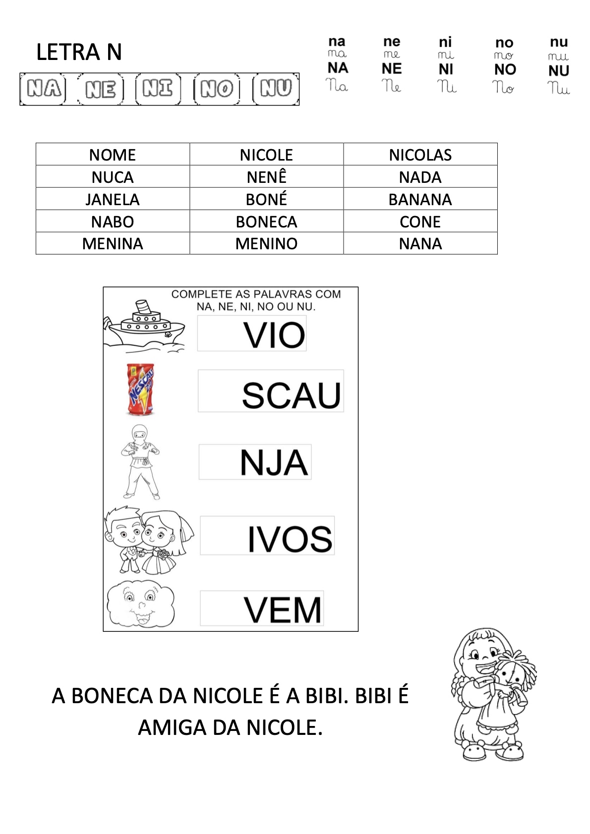 Atividade 18 - Atividades de Alfabetização Infantil para Imprimir – Caderno 4 para imprimir