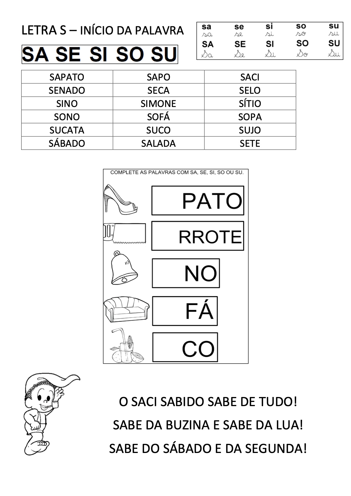 Atividade 32 - Atividades de Alfabetização Infantil para Imprimir – Caderno 4 para imprimir