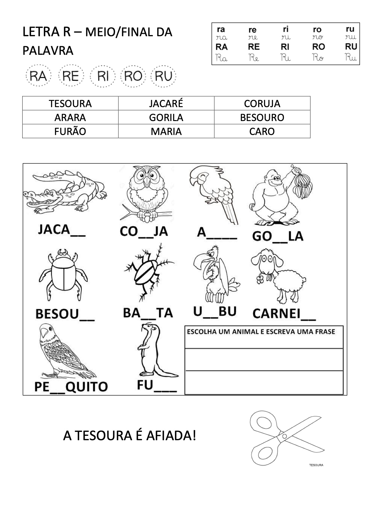 Atividade 37 - Atividades de Alfabetização Infantil para Imprimir – Caderno 4 para imprimir