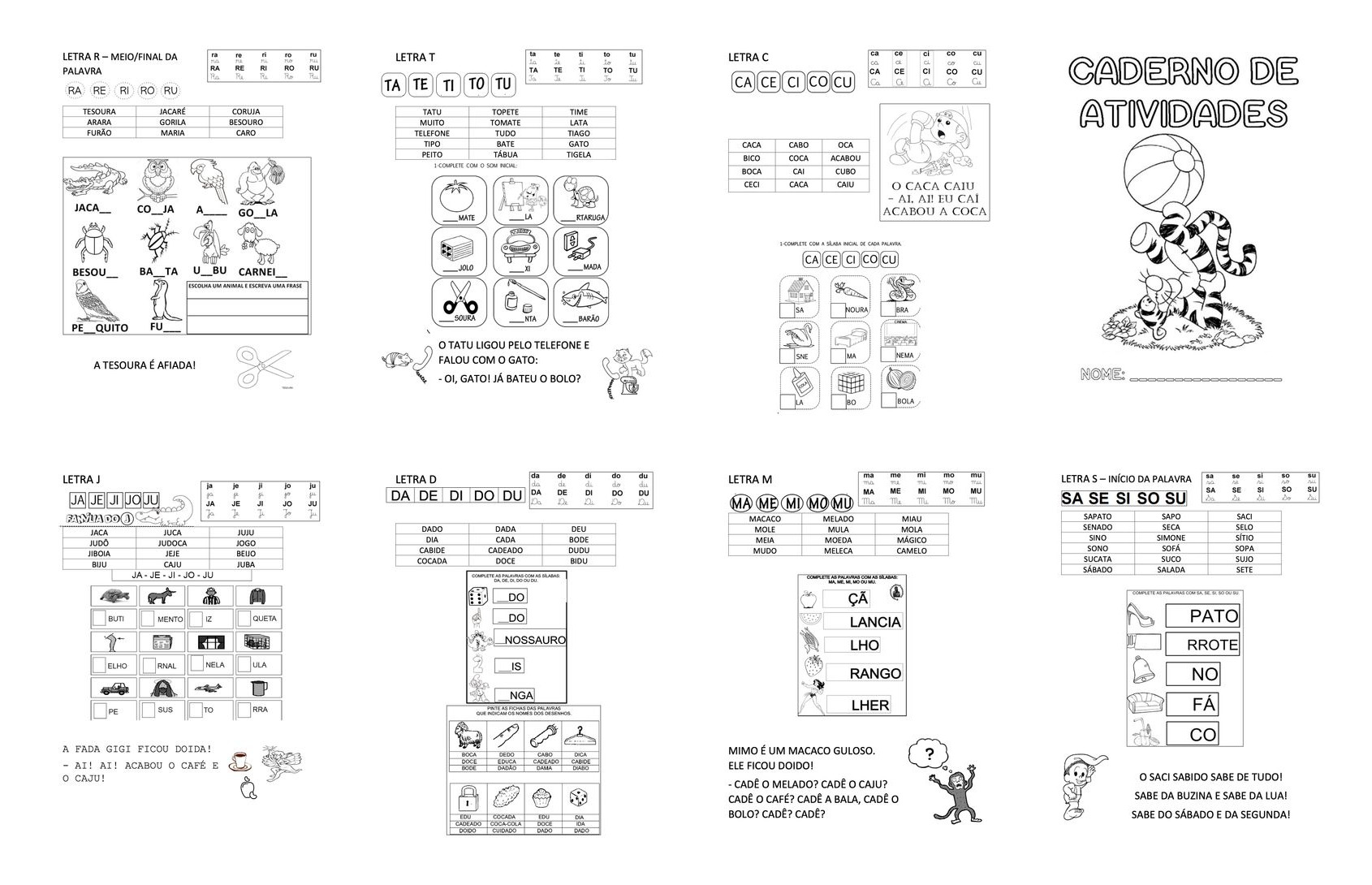 Atividades de Alfabetização Infantil para Imprimir – Caderno 4 - Capa