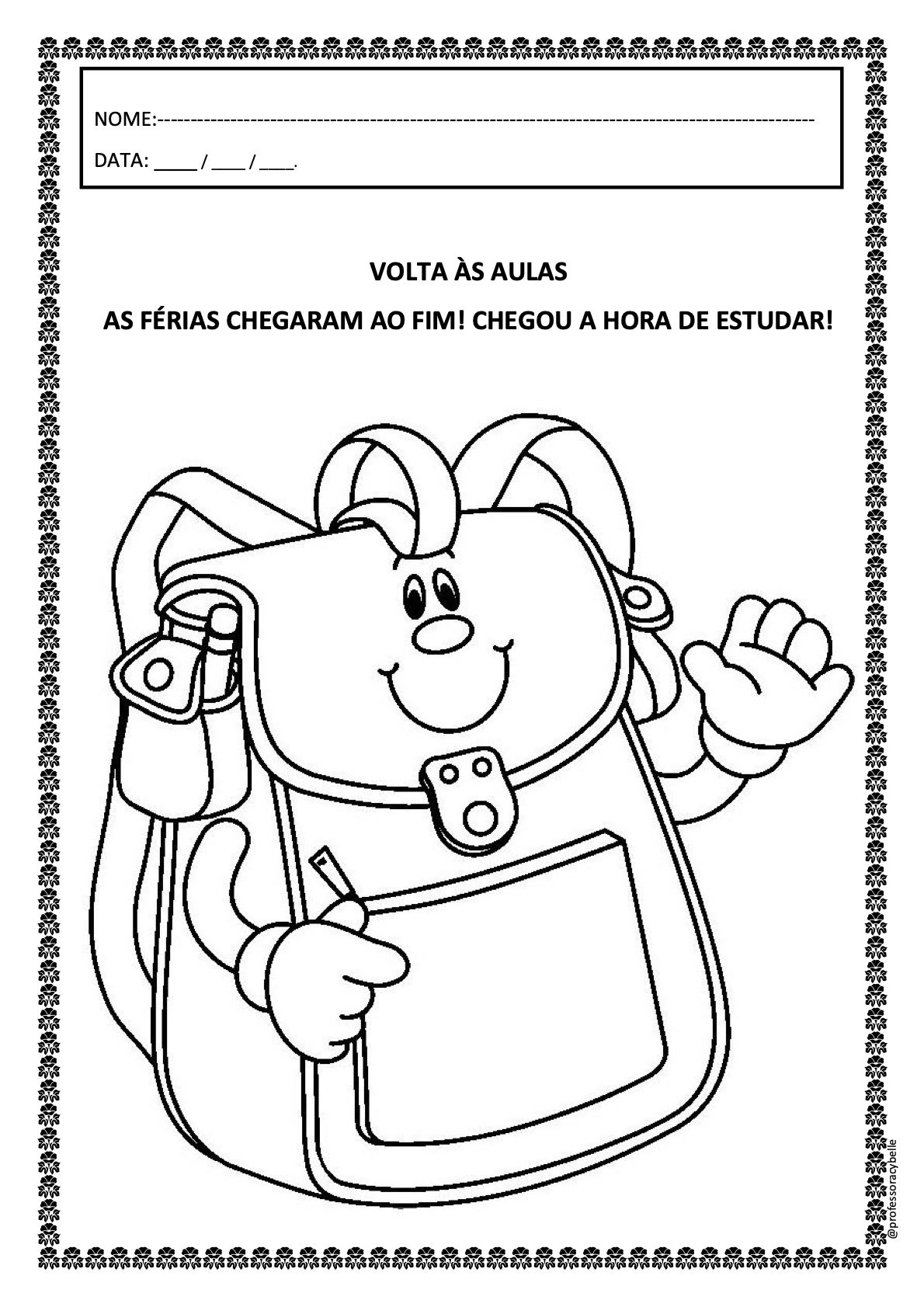 Atividade 1 - Atividades Educativas de Volta às Aulas para Imprimir para imprimir