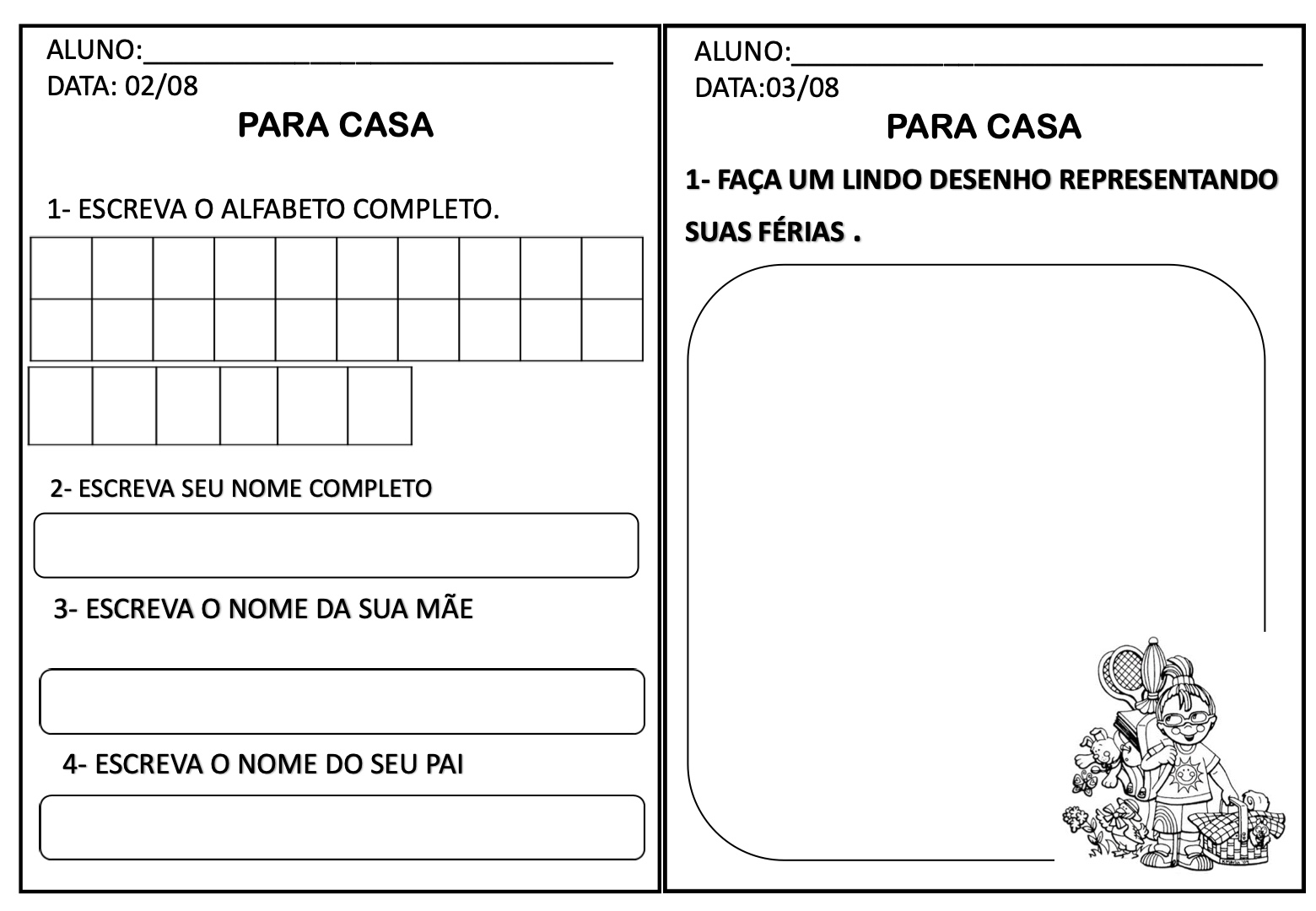 Atividade 2 - Atividades Escolares para o Mês de Agosto para Imprimir para imprimir