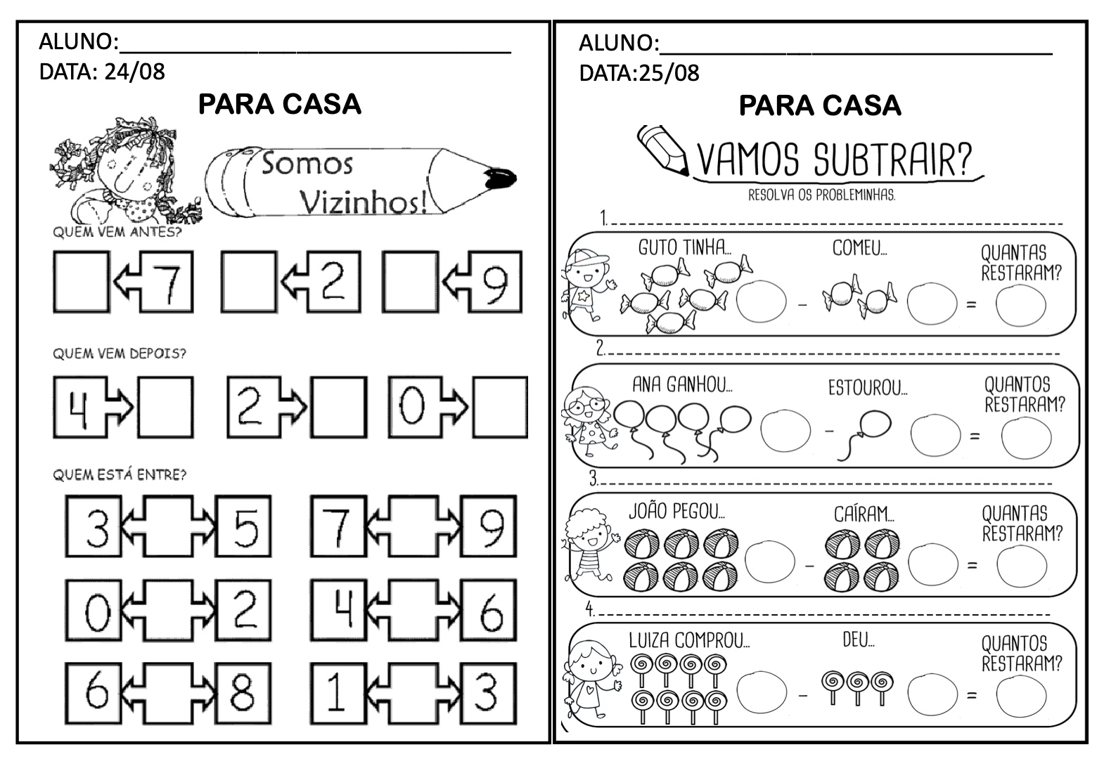 Atividade 10 - Atividades Escolares para o Mês de Agosto para Imprimir para imprimir