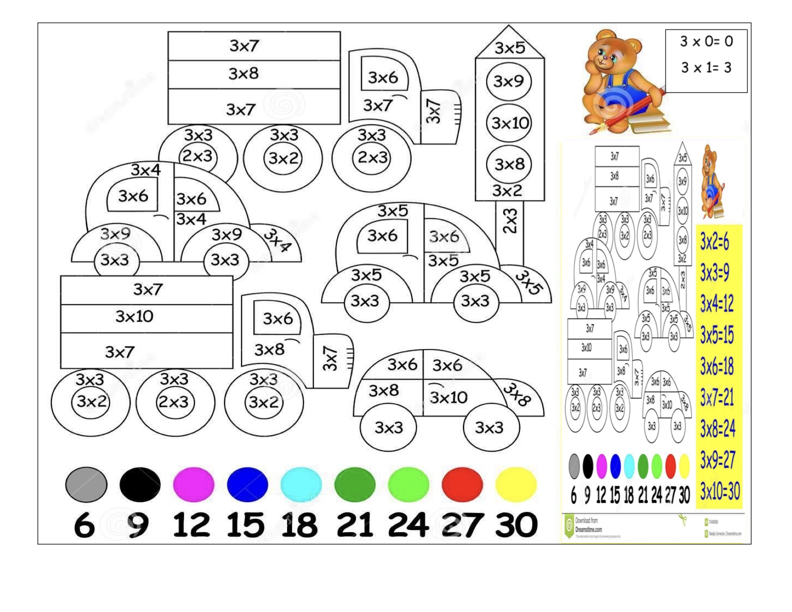 Folha de Atividade 2 - Atividades lúdicas de matemática: 4 operações resolva e pinte para imprimir para imprimir