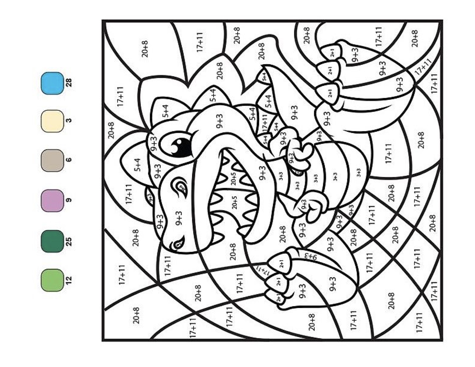Folha de Atividade 28 - Atividades lúdicas de matemática: 4 operações resolva e pinte para imprimir para imprimir