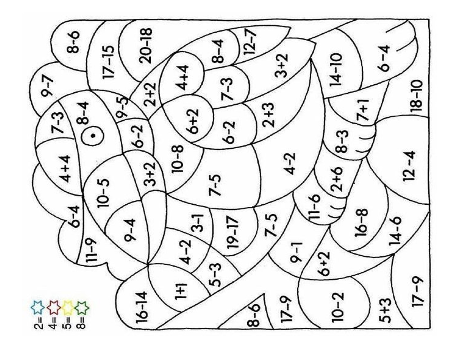 Folha de Atividade 29 - Atividades lúdicas de matemática: 4 operações resolva e pinte para imprimir para imprimir