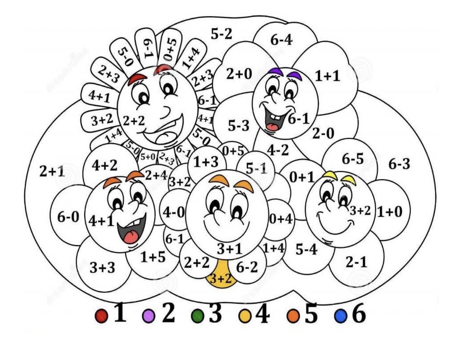 Folha de Atividade 31 - Atividades lúdicas de matemática: 4 operações resolva e pinte para imprimir para imprimir
