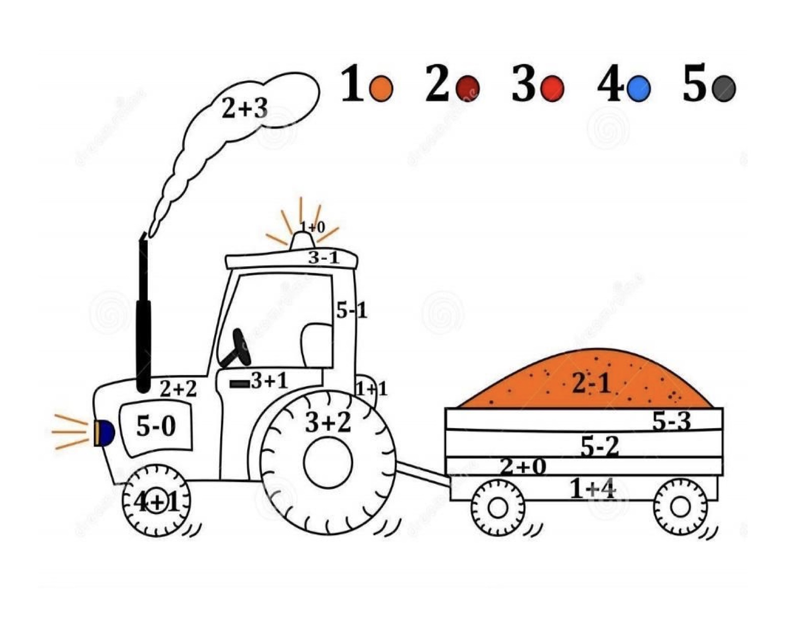 Folha de Atividade 34 - Atividades lúdicas de matemática: 4 operações resolva e pinte para imprimir para imprimir