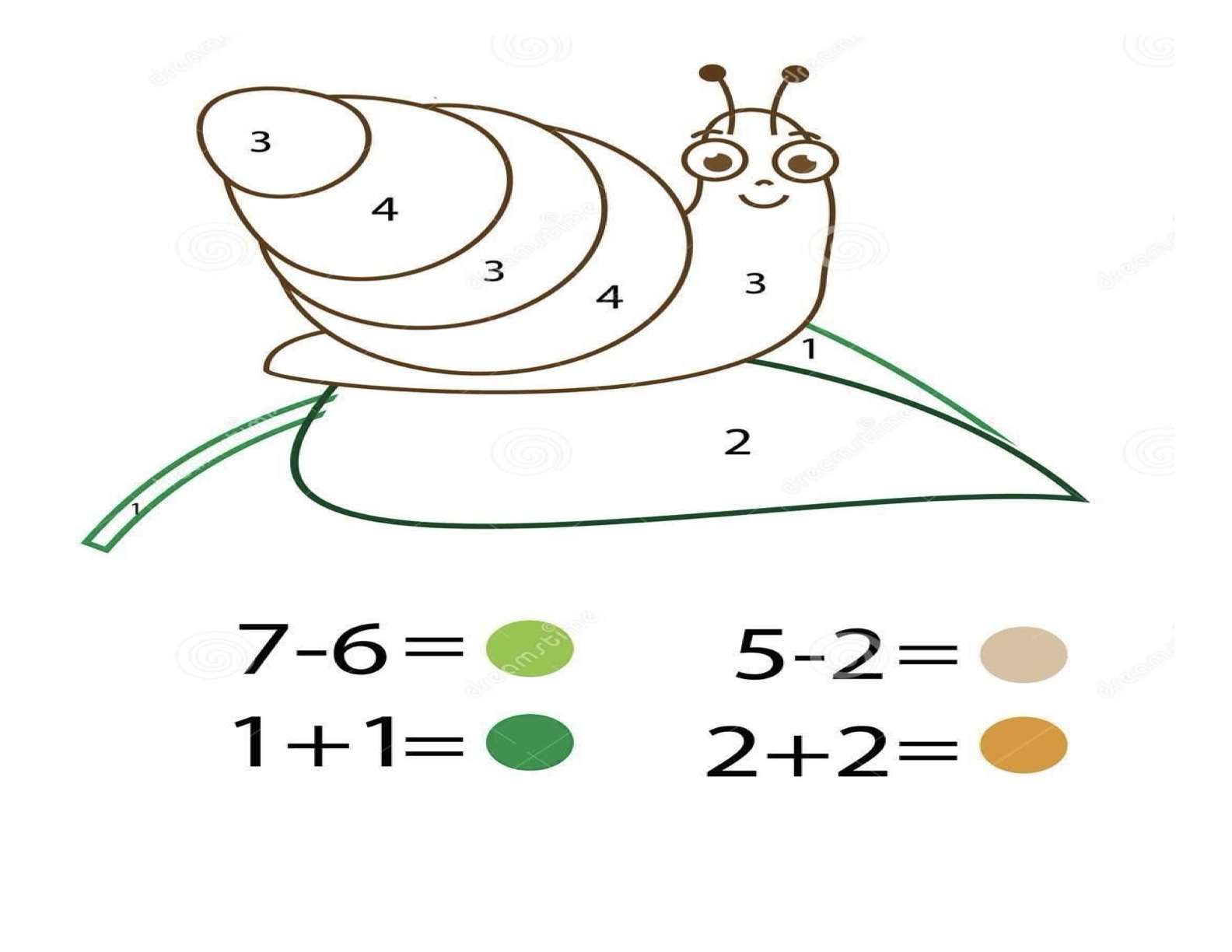 Folha de Atividade 76 - Atividades lúdicas de matemática: 4 operações resolva e pinte para imprimir para imprimir