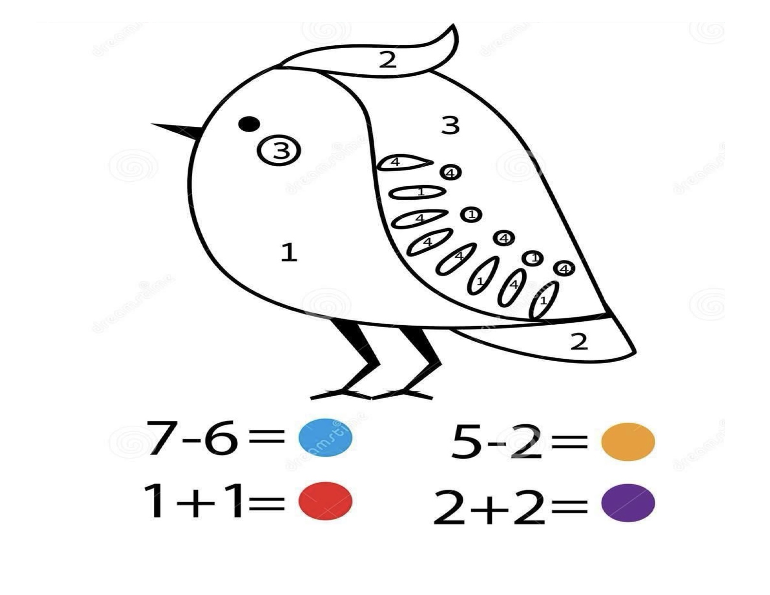 Folha de Atividade 77 - Atividades lúdicas de matemática: 4 operações resolva e pinte para imprimir para imprimir