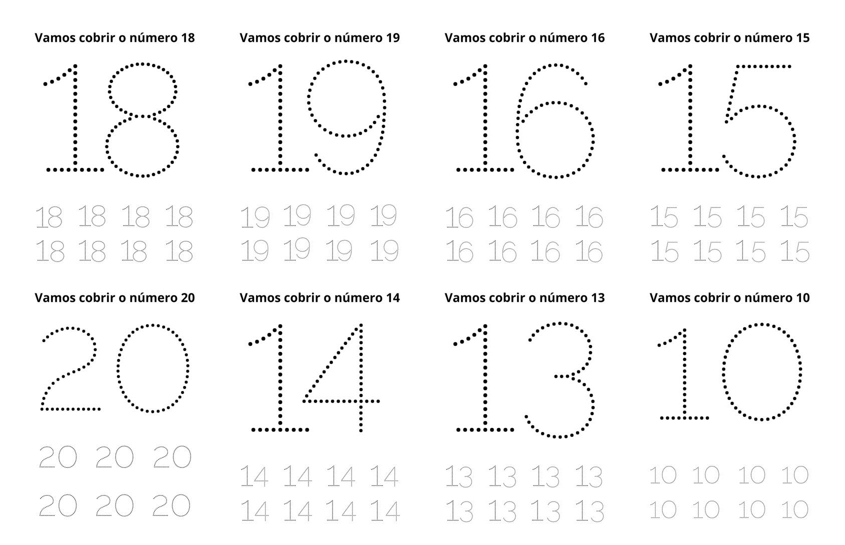 Atividades pontilhadas: vamos cobrir as vogais e números de 0 a 20 - Capa