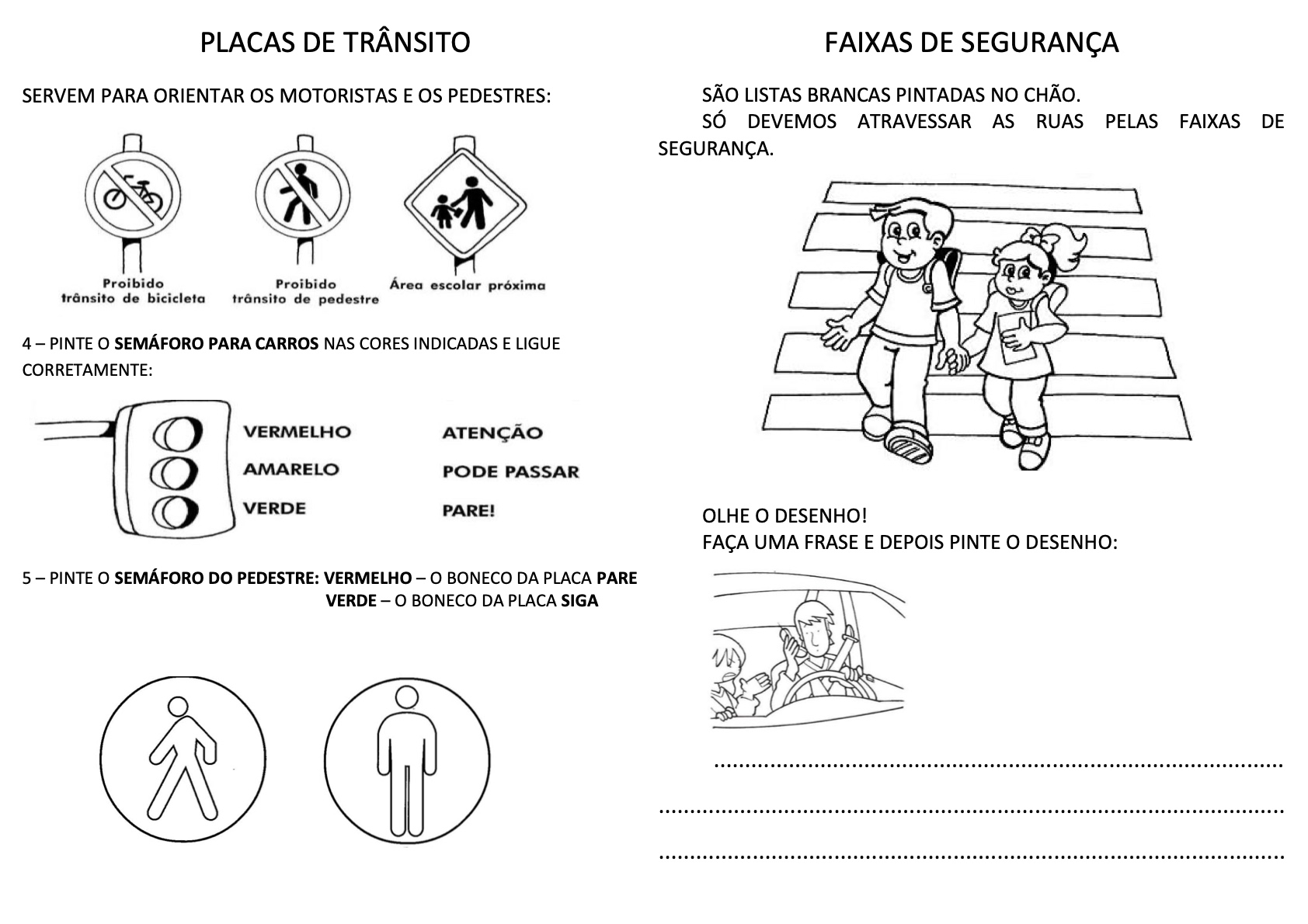 Atividade de Trânsito 2 - Atividades da Semana Nacional do Trânsito para imprimir para imprimir