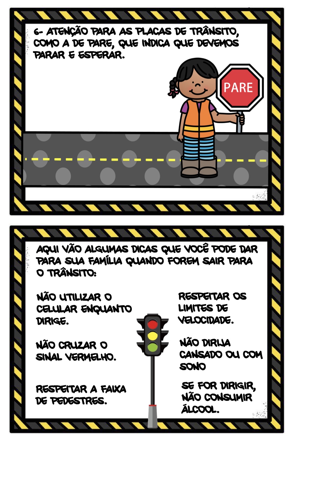 Cartaz de Trânsito 7 - Cartazes educativos de segurança no trânsito para educação infantil para imprimir para imprimir