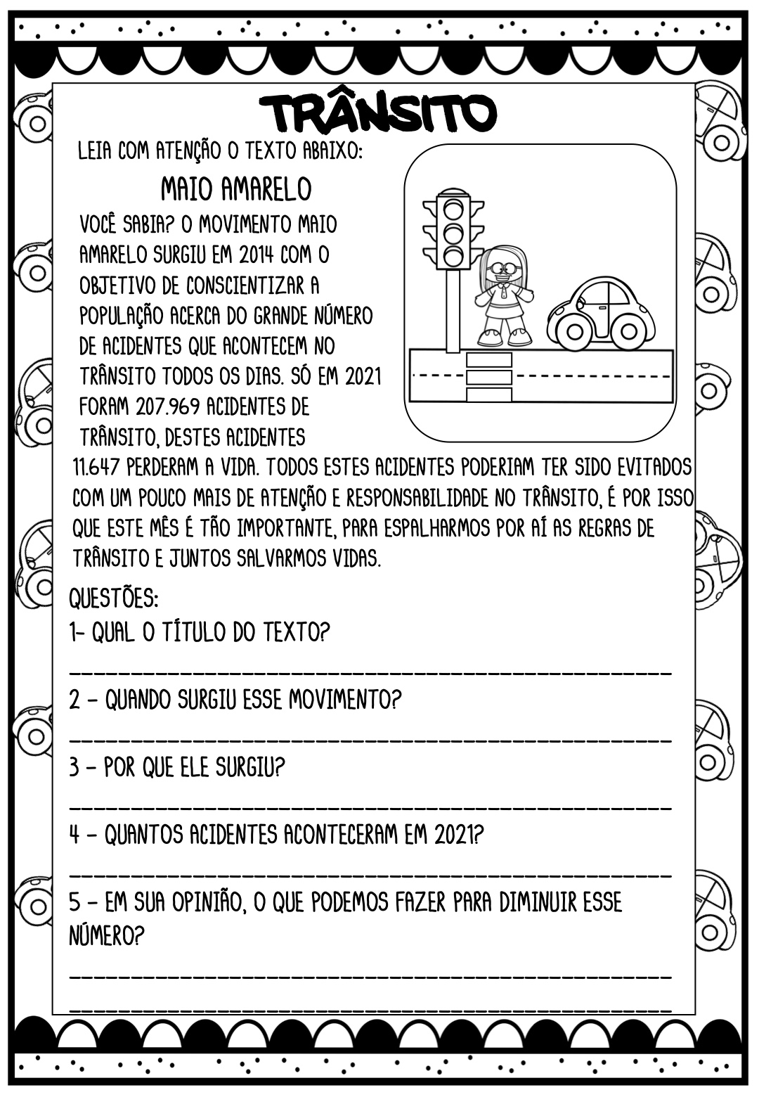 Cartaz de Trânsito 12 - Cartazes educativos de segurança no trânsito para educação infantil para imprimir para imprimir
