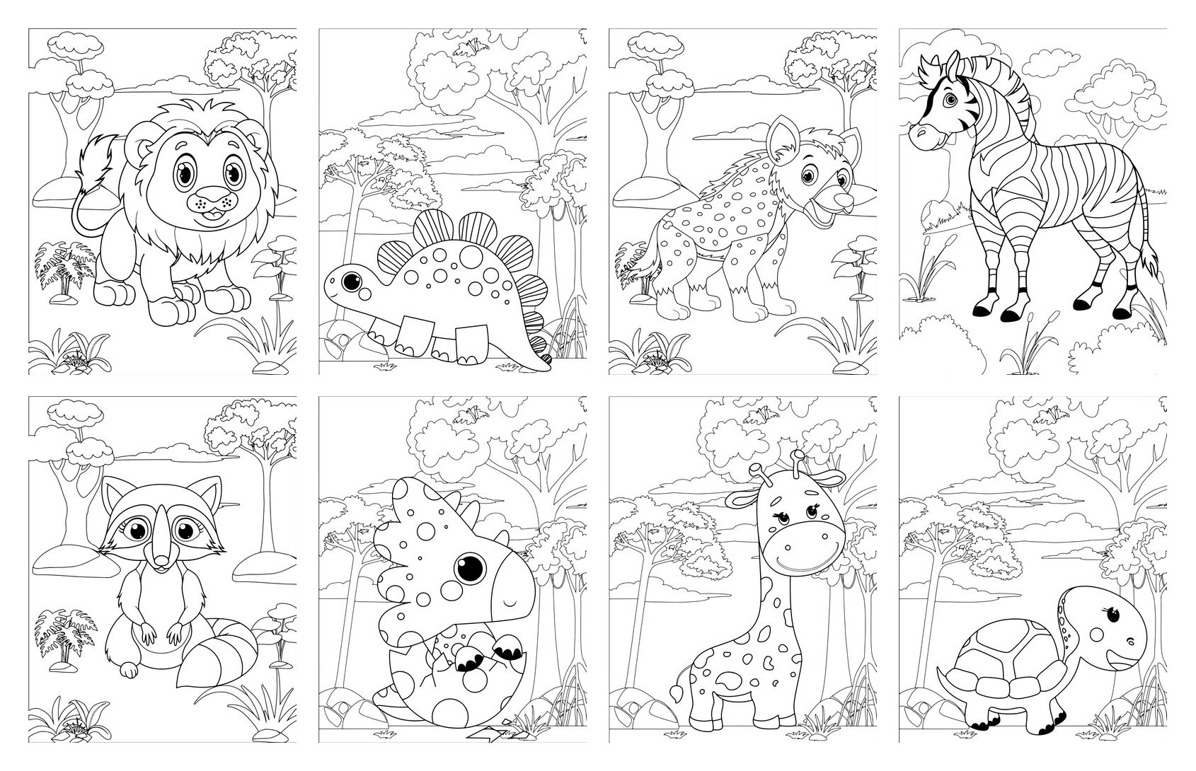 Cute Animals Coloring Pages For Kids - Capa