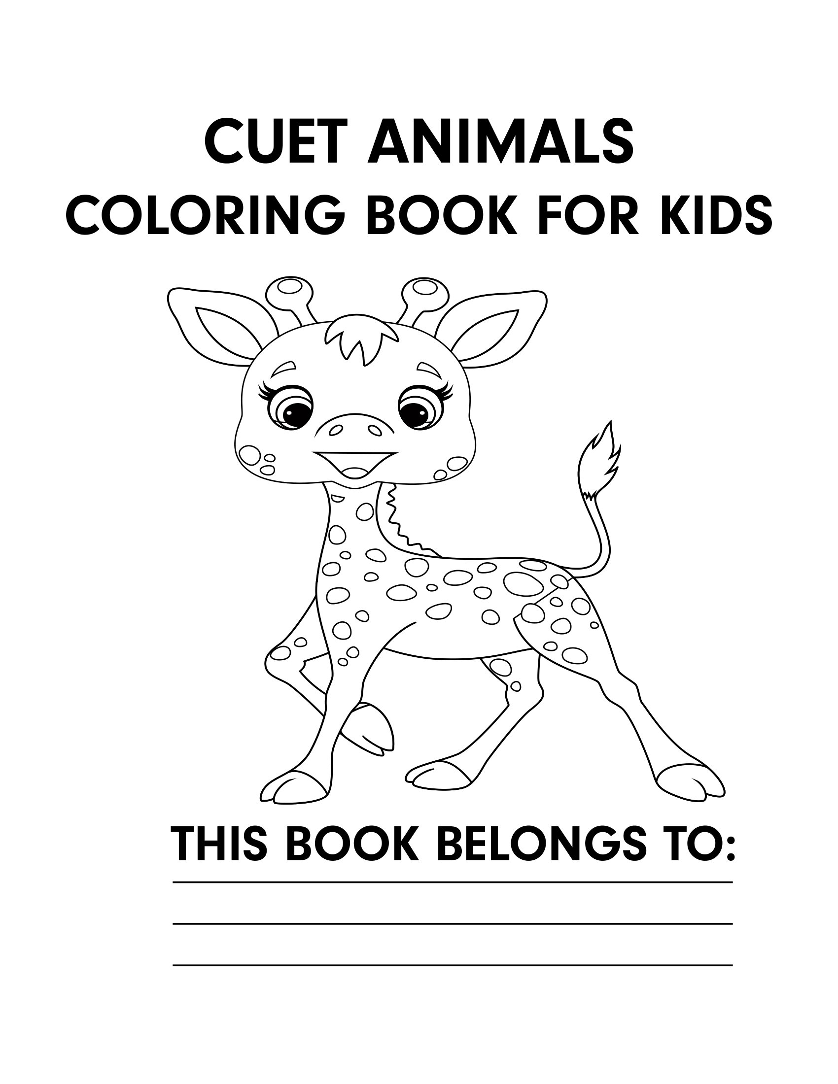 Molde 1 - Cute Animals Coloring Pages For Kids para imprimir
