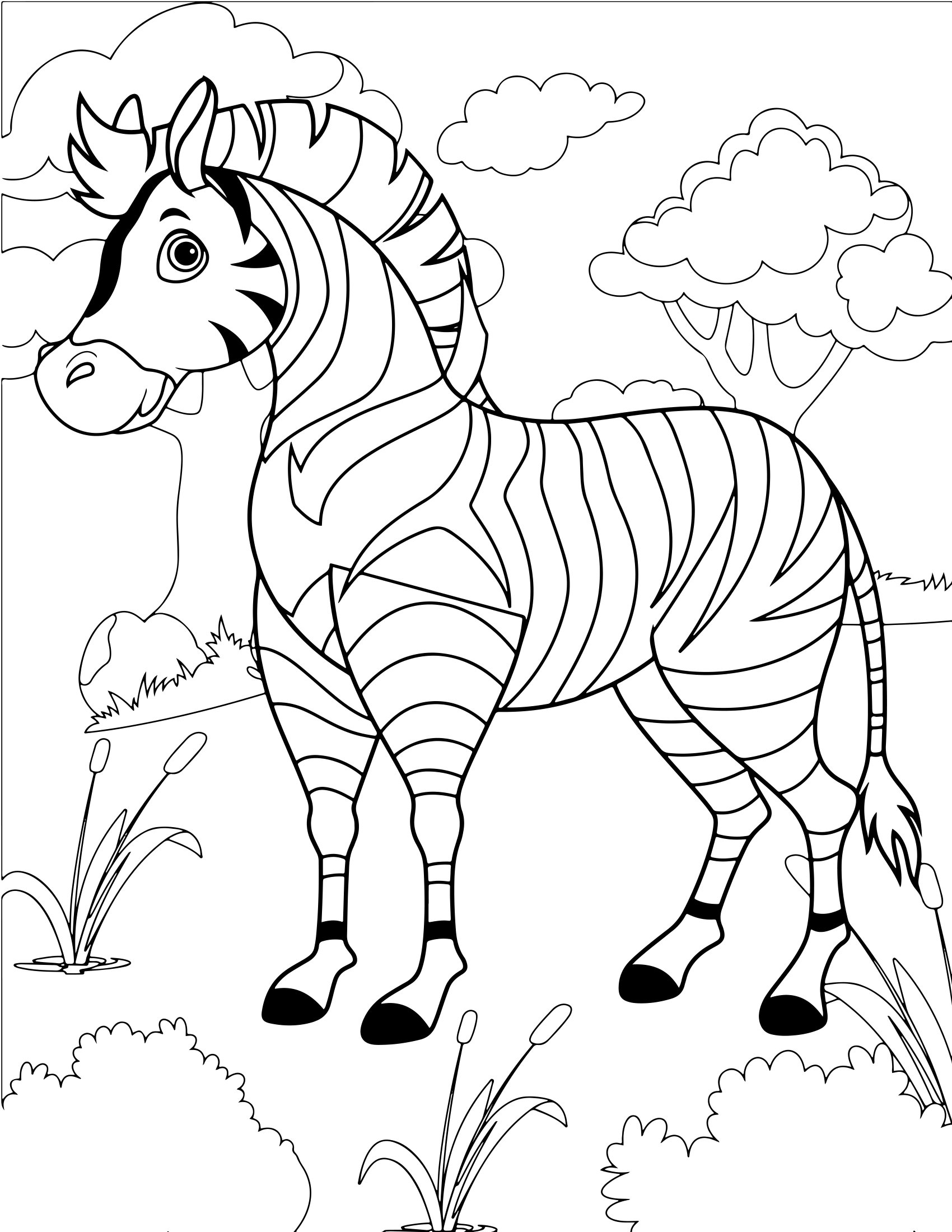 Molde 4 - Cute Animals Coloring Pages For Kids para imprimir