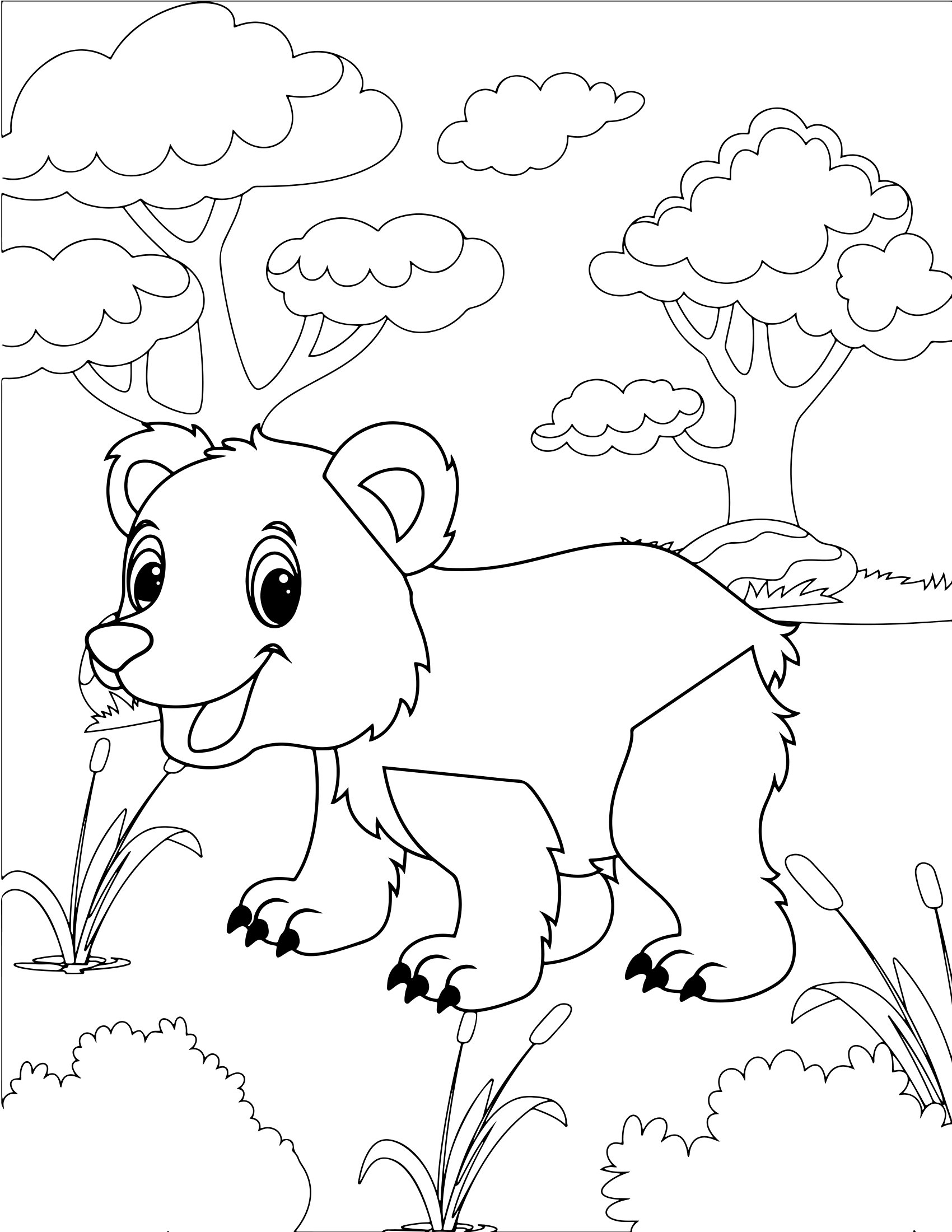 Molde 6 - Cute Animals Coloring Pages For Kids para imprimir