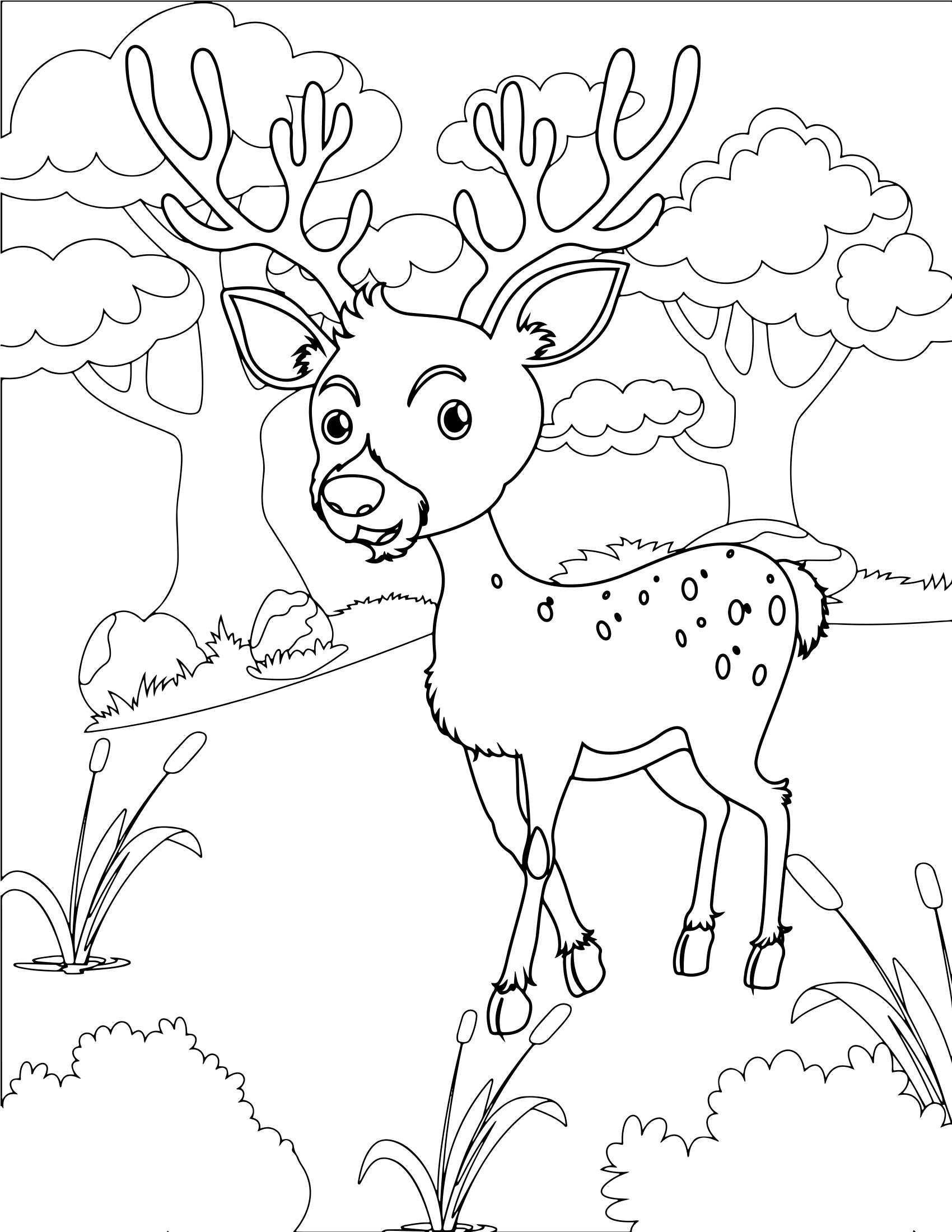 Molde 8 - Cute Animals Coloring Pages For Kids para imprimir