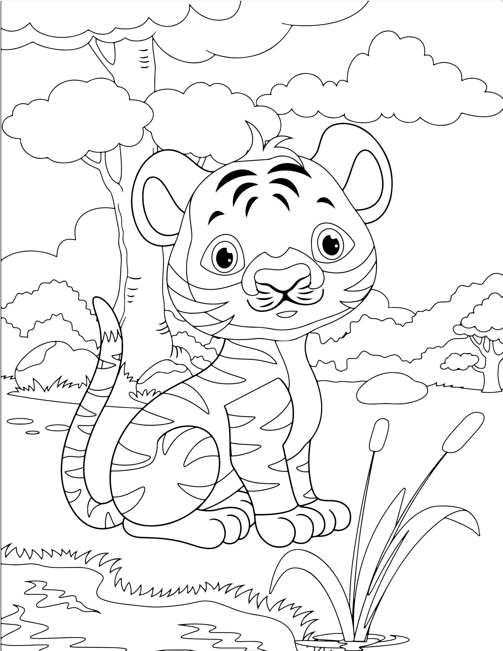 Molde 9 - Cute Animals Coloring Pages For Kids para imprimir
