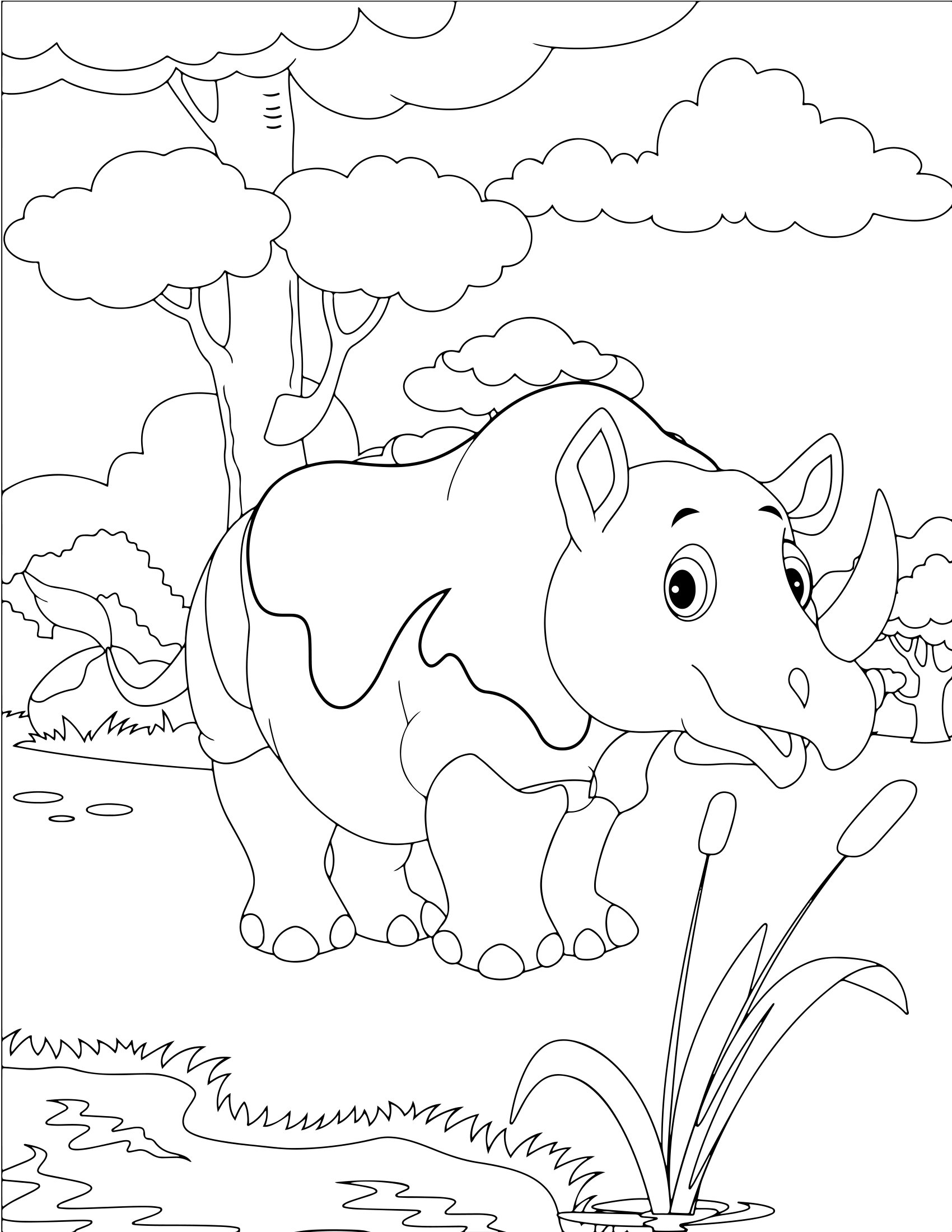 Molde 10 - Cute Animals Coloring Pages For Kids para imprimir