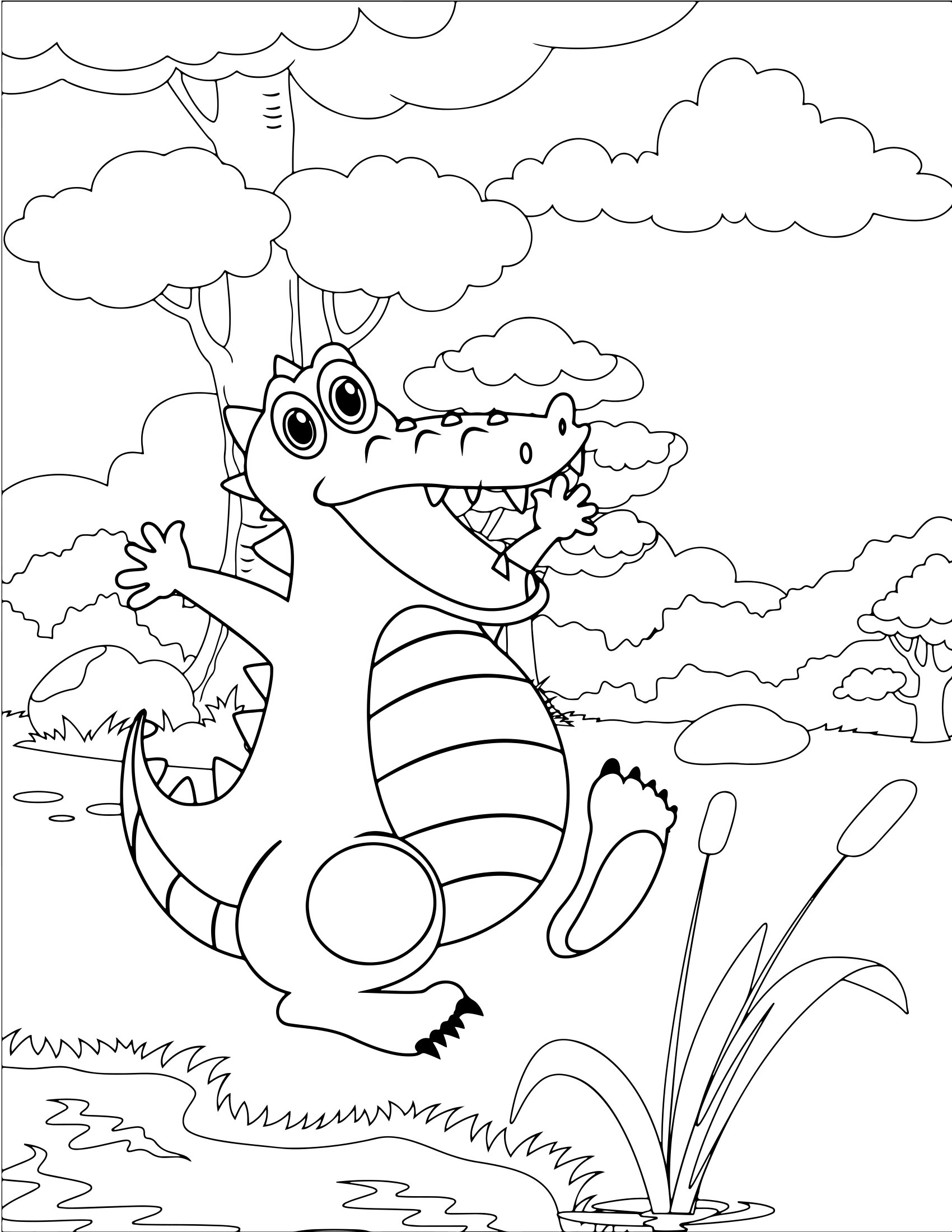 Molde 11 - Cute Animals Coloring Pages For Kids para imprimir