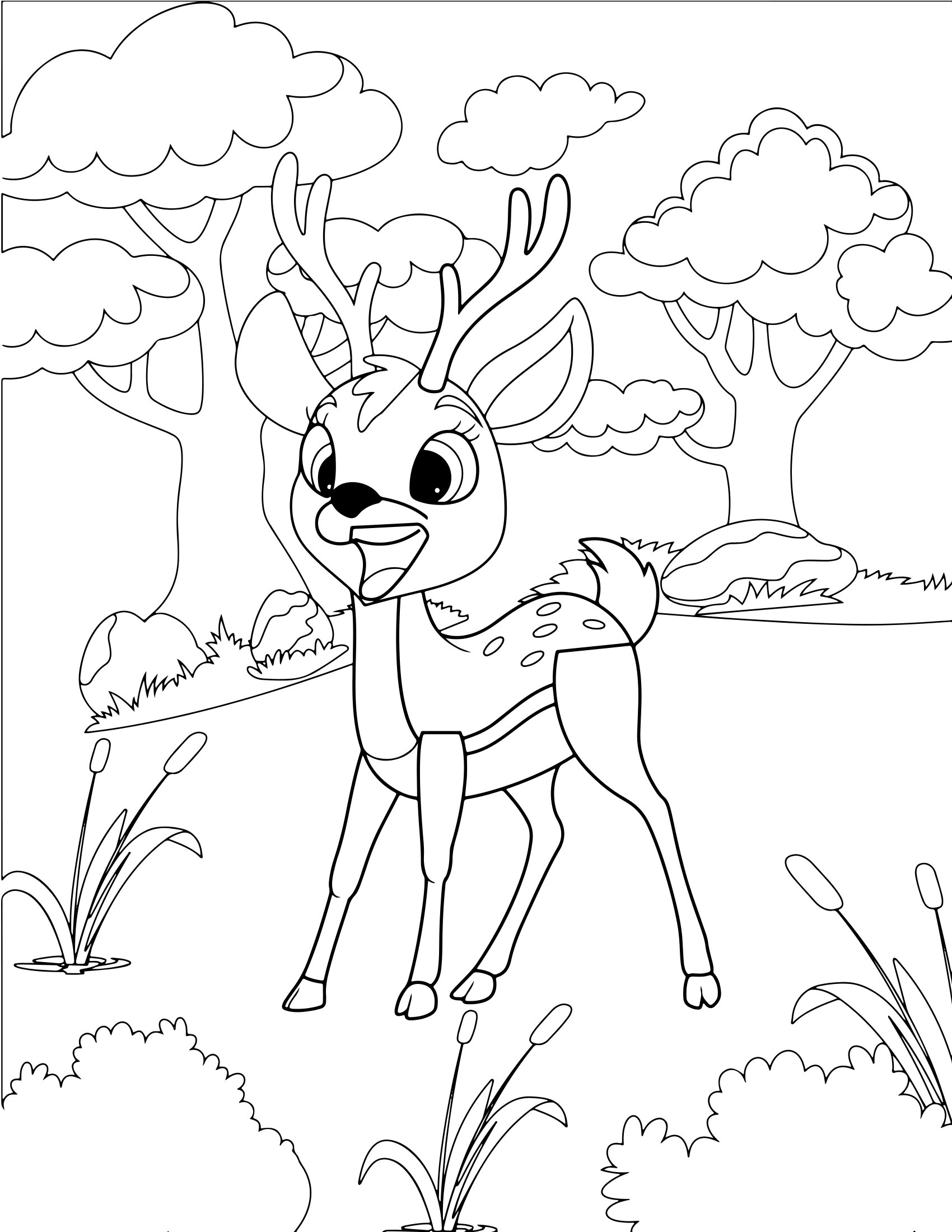 Molde 12 - Cute Animals Coloring Pages For Kids para imprimir