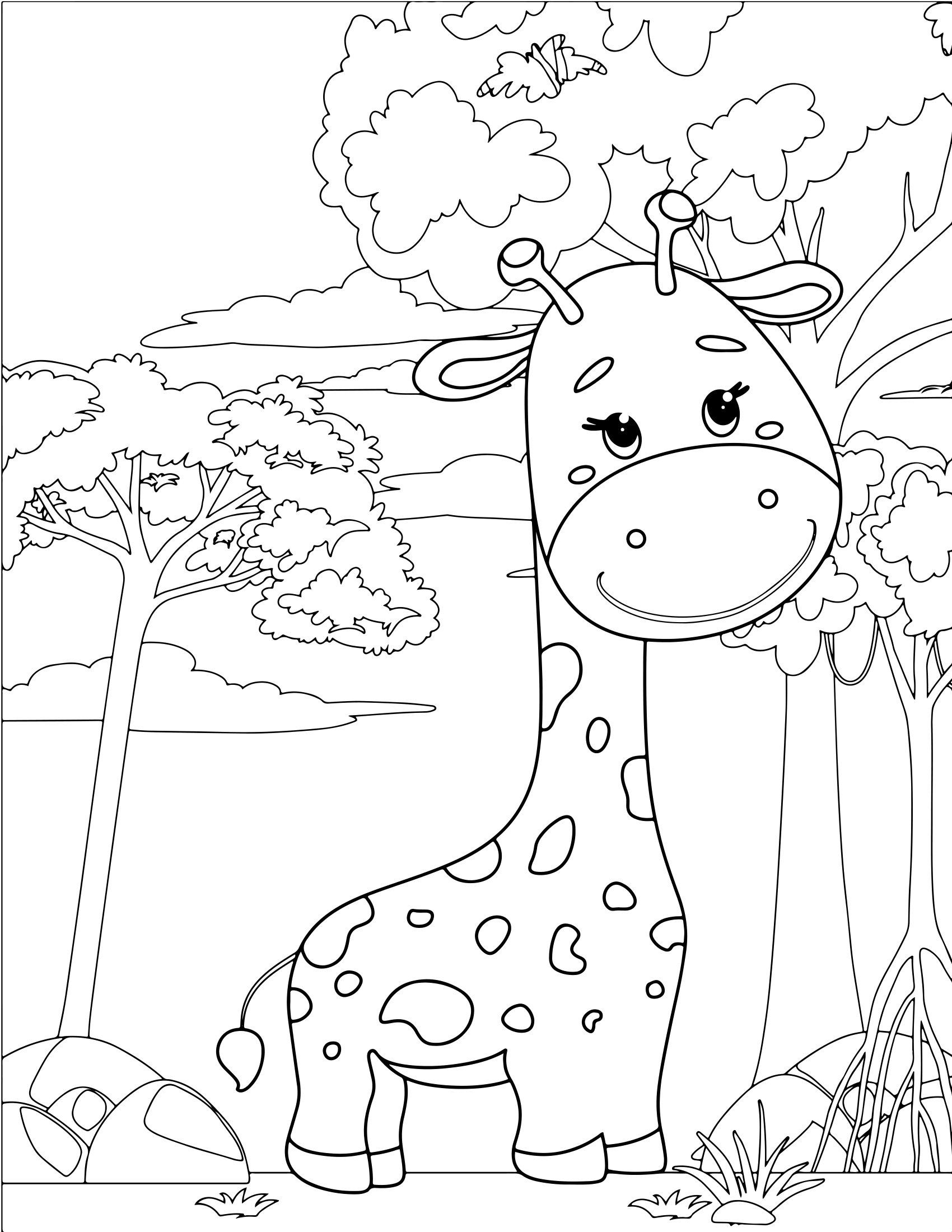 Molde 13 - Cute Animals Coloring Pages For Kids para imprimir