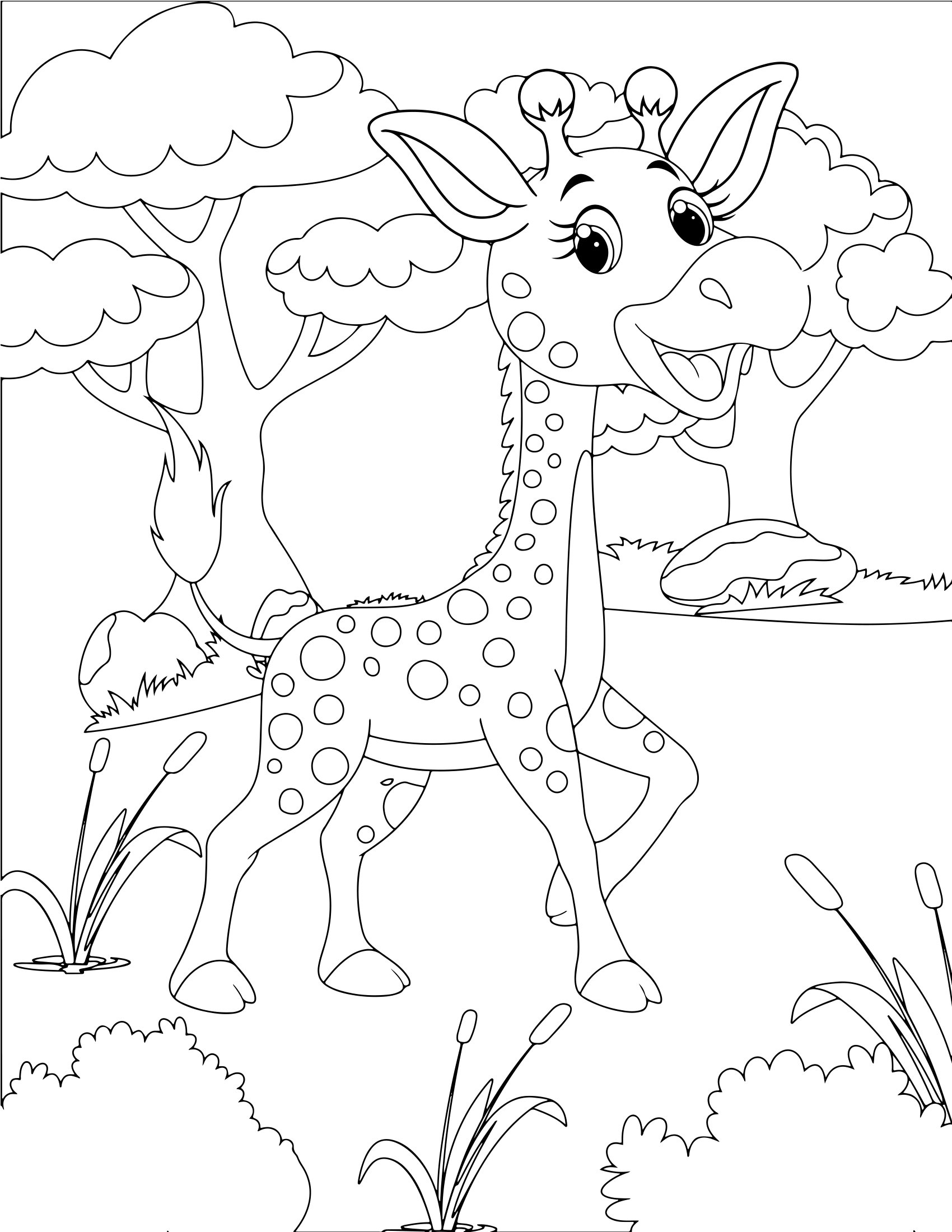 Molde 14 - Cute Animals Coloring Pages For Kids para imprimir