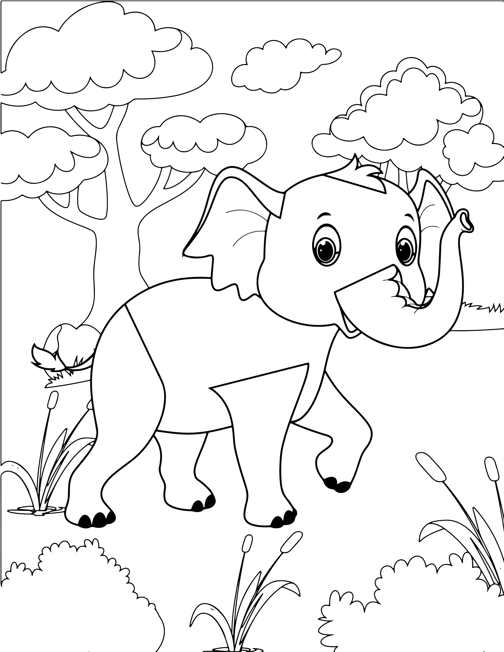 Molde 15 - Cute Animals Coloring Pages For Kids para imprimir