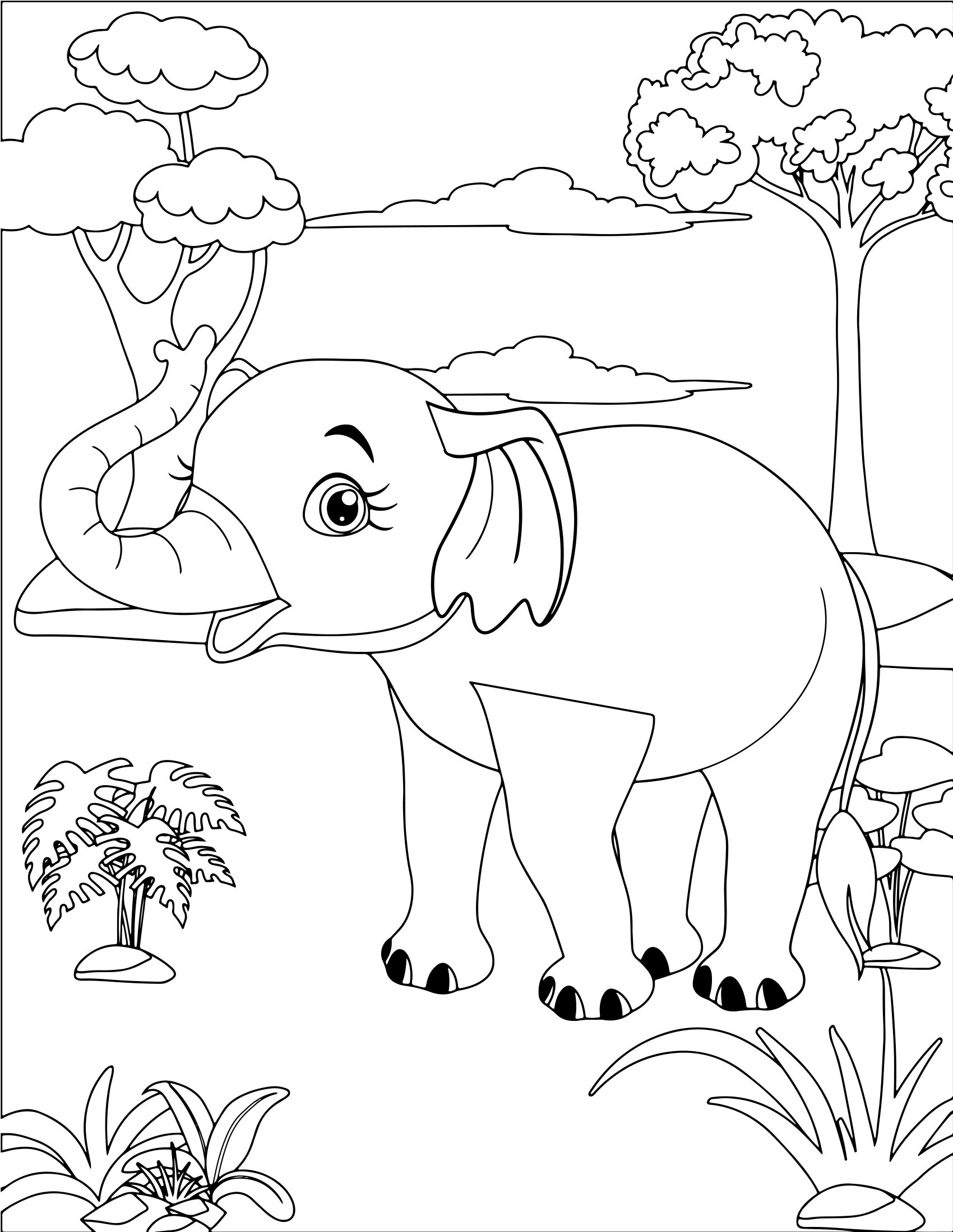 Molde 16 - Cute Animals Coloring Pages For Kids para imprimir